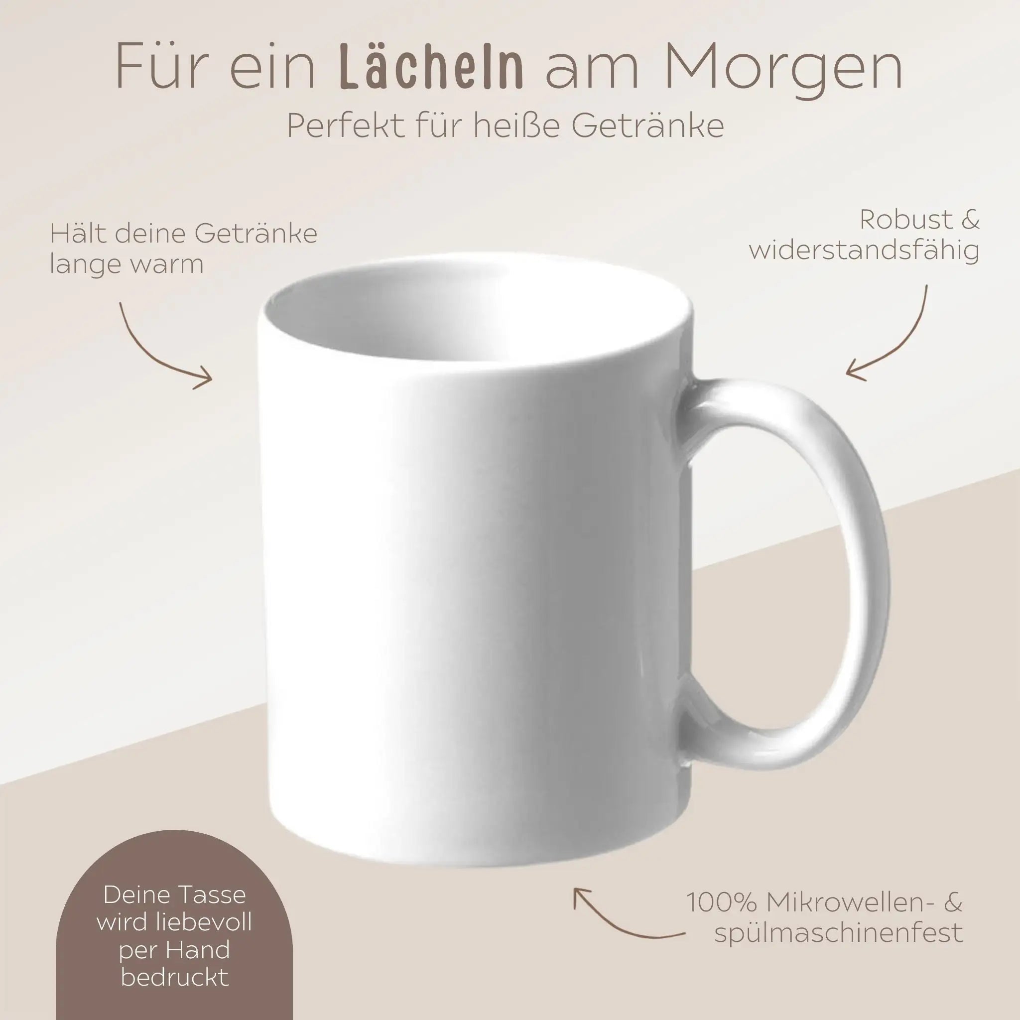 Keramik Kindertasse personalisiert - Tier Aquarell - wunderwunsch