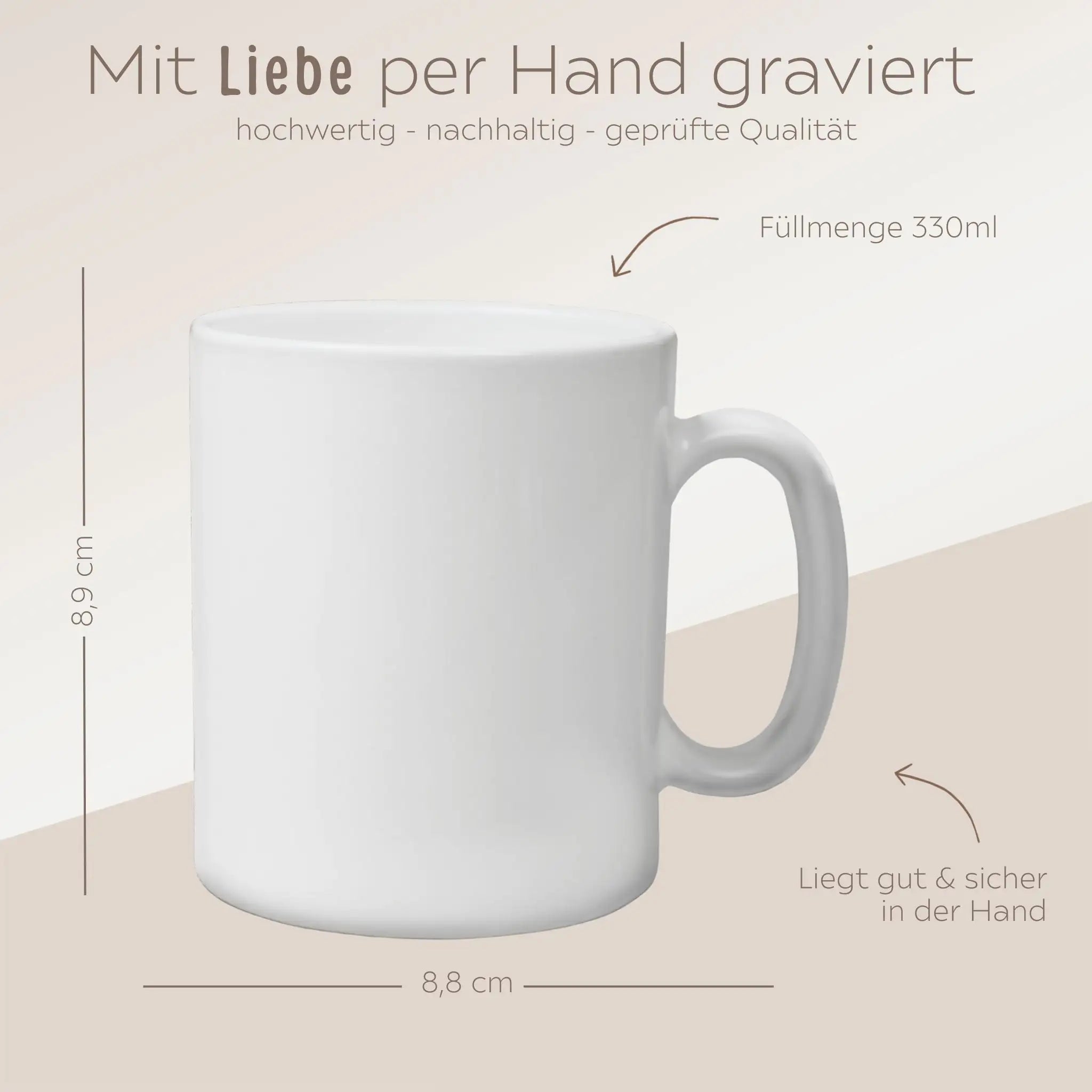 Keramik Kindertasse personalisiert - Tier Wald Aquarell - wunderwunsch