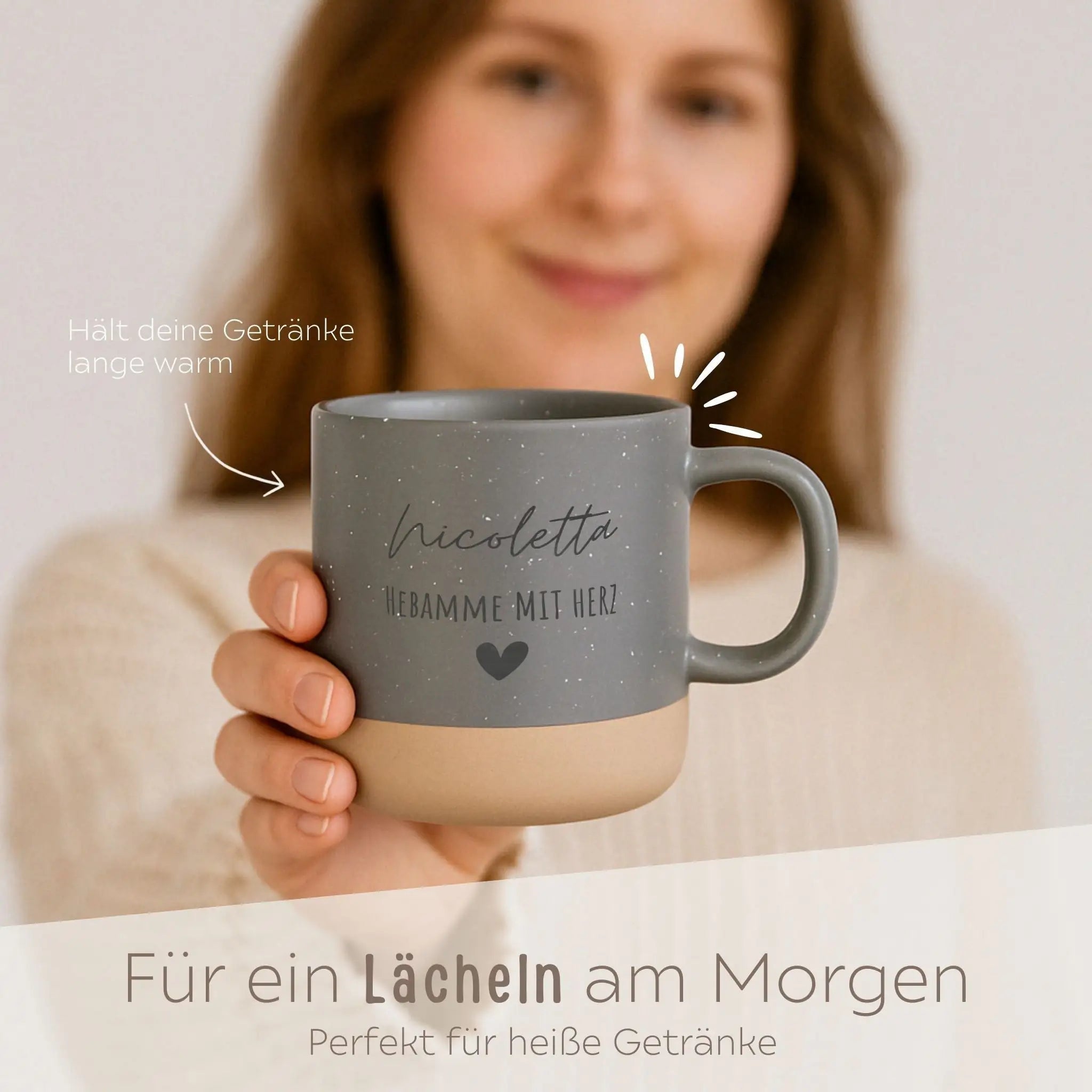 Keramikbecher Steingut - Erzieherin/Lehrerin/Hebamme - wunderwunsch