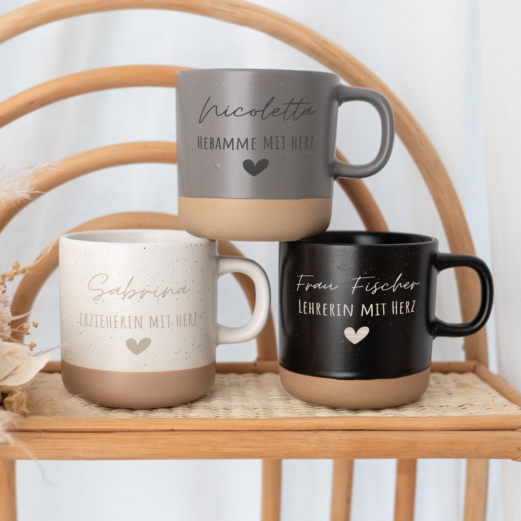 Keramikbecher Steingut - Erzieherin/Lehrerin/Hebamme - wunderwunsch