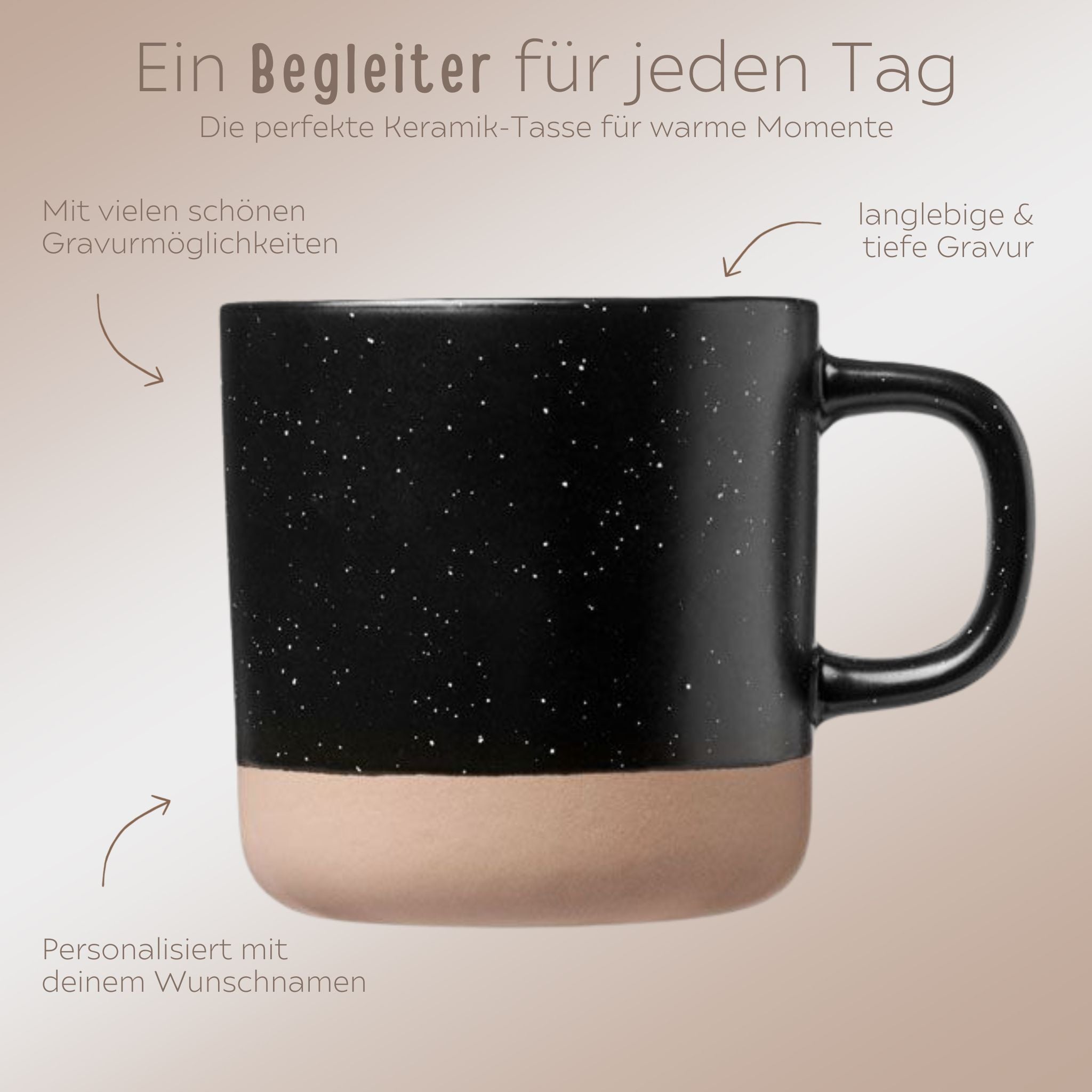 Keramikbecher Steingut - Lieb haben - wunderwunsch