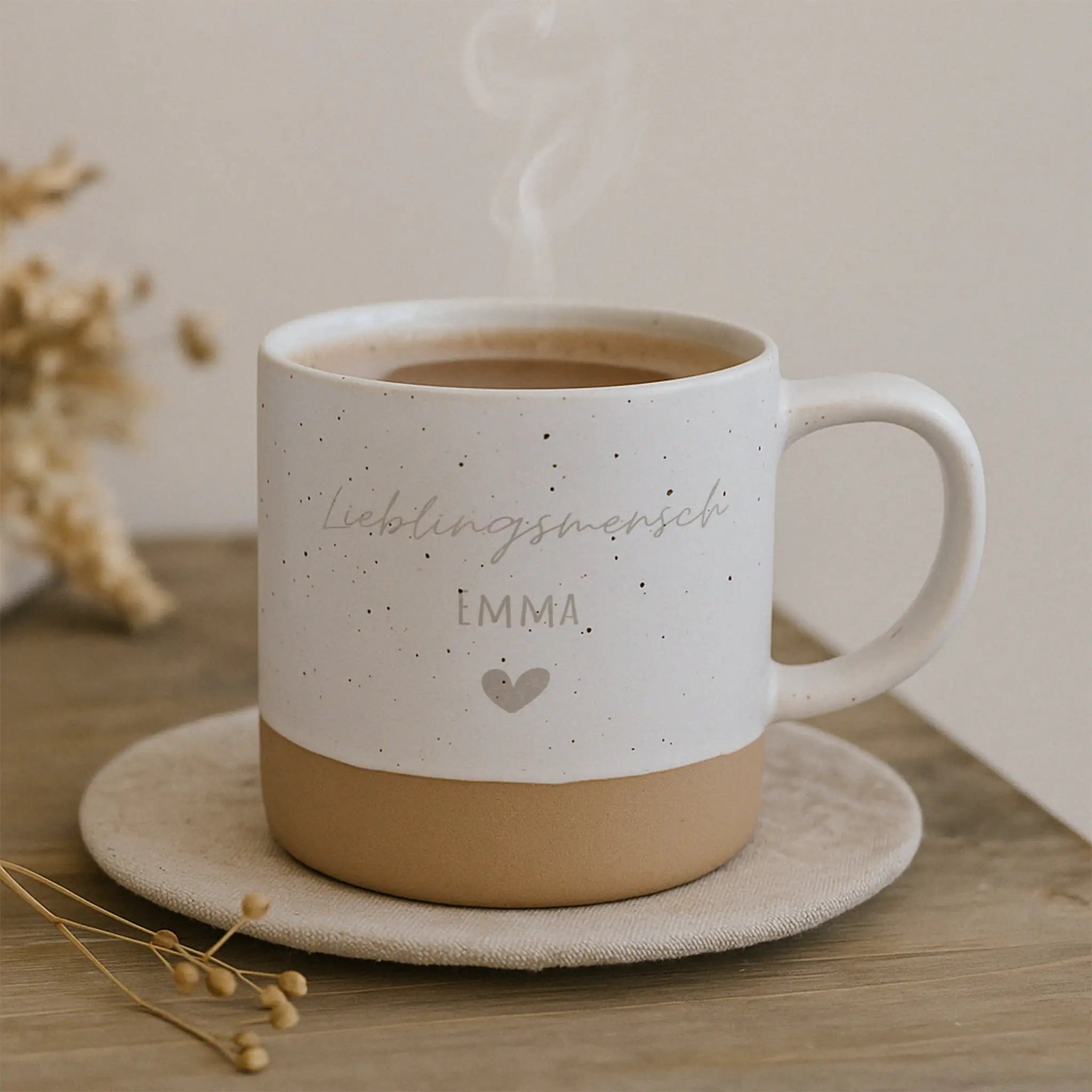 Keramikbecher Steingut - Lieblingsmensch - wunderwunsch