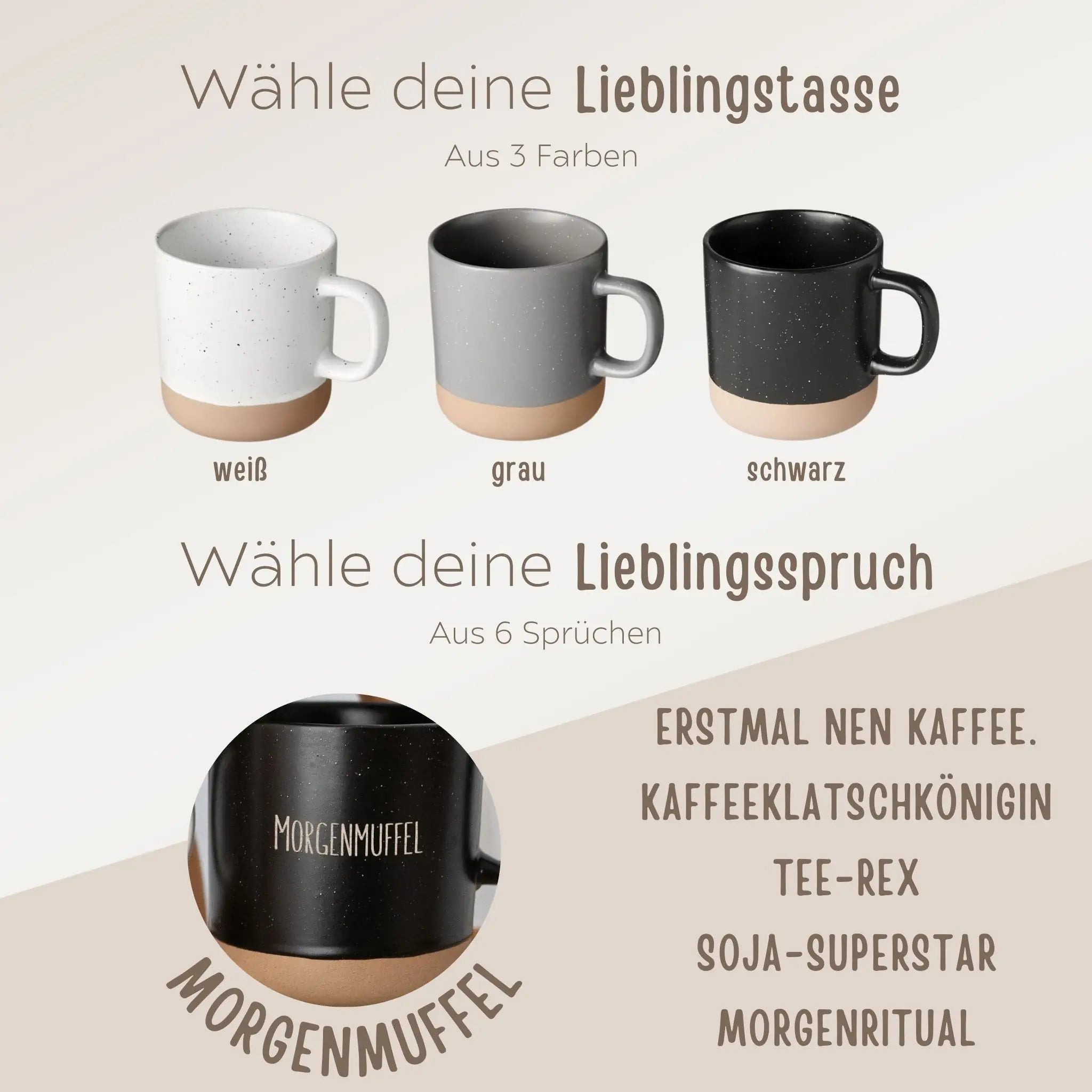 Keramikbecher Steingut - Wortspiel - wunderwunsch