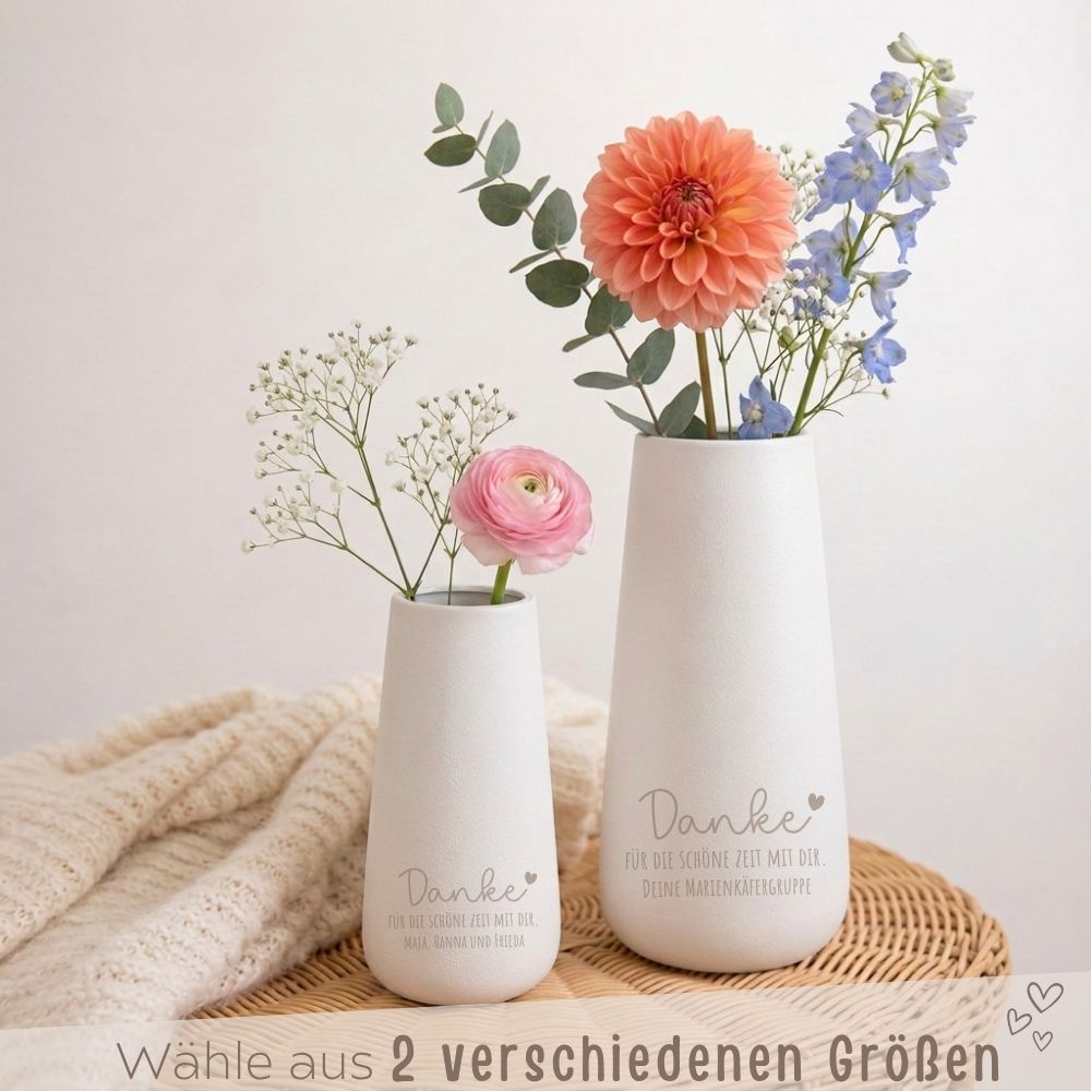 Keramikvase Matt - Danke für die schöne Zeit mit dir - wunderwunsch