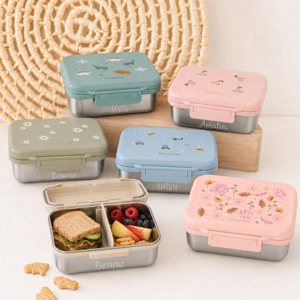 KIDZROOM Edelstahl Lunchbox personalisierbar - wunderwunsch