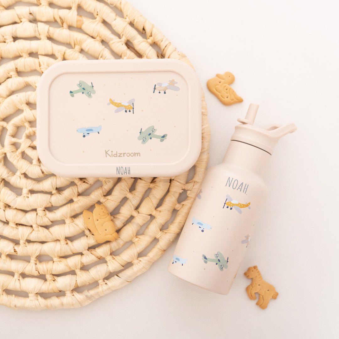 KIDZROOM Set Lunchbox Lovely Lunch und Trinkflasche personalisierbar - wunderwunsch
