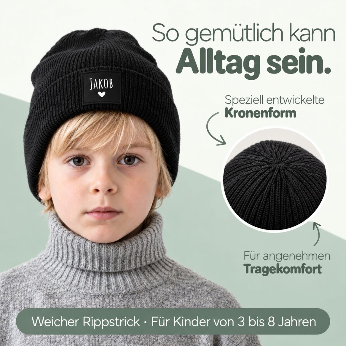 Kinder Beanie Mütze personalisiert - wunderwunsch