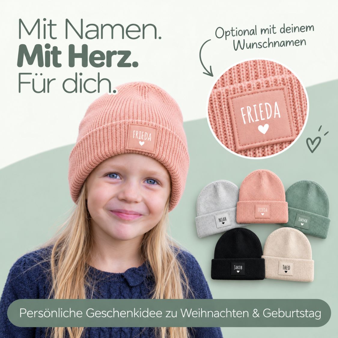 Kinder Beanie Mütze personalisiert - wunderwunsch