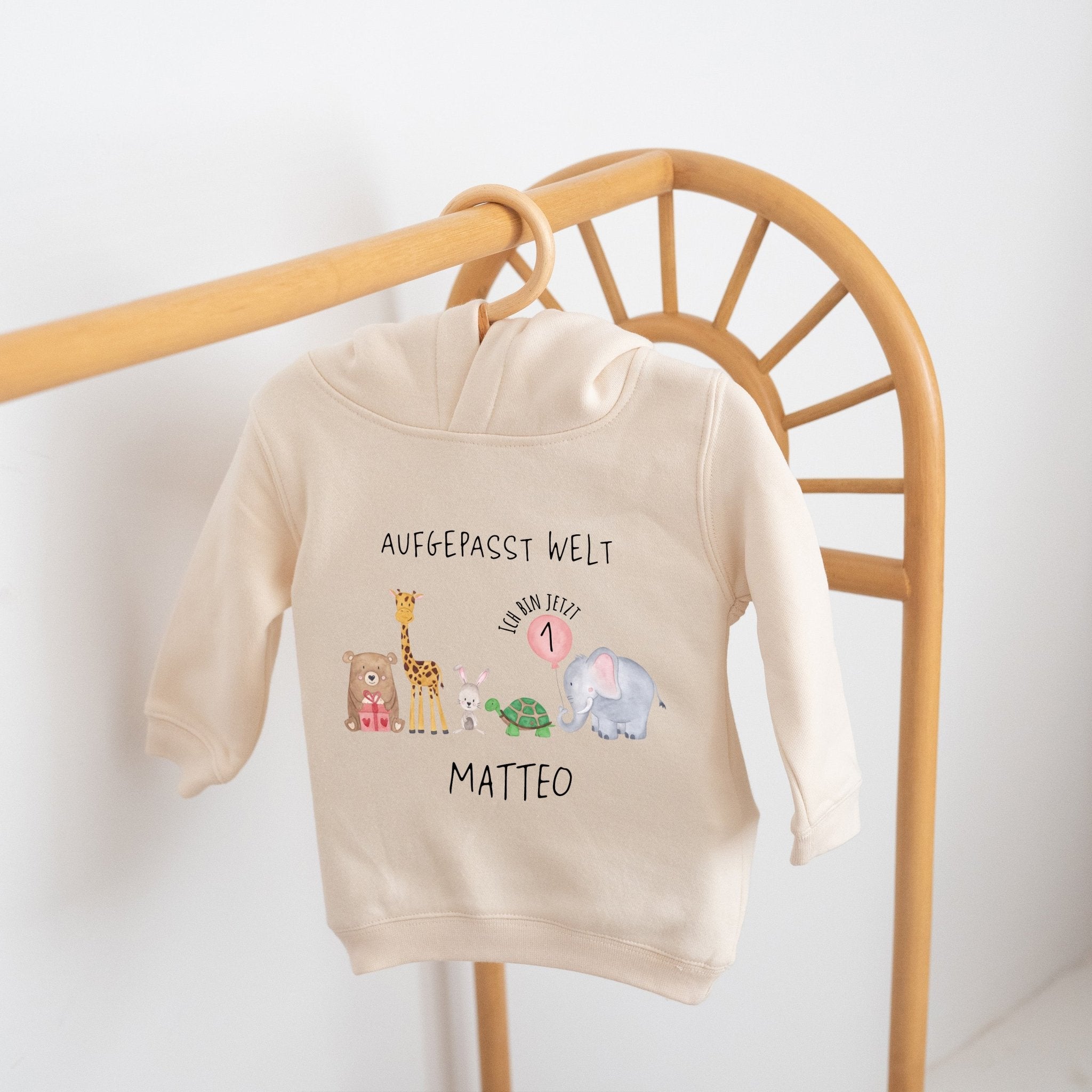 Kinder Hoodie "Geburtstagstiere" personalisiert - wunderwunsch
