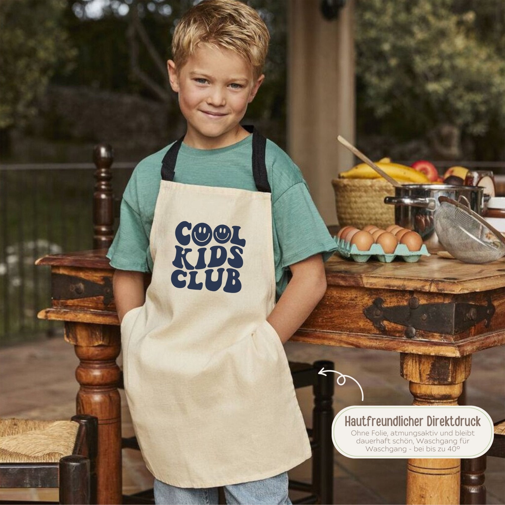 Kinder Schürze Pastell "Cool Kids Club" - wunderwunsch