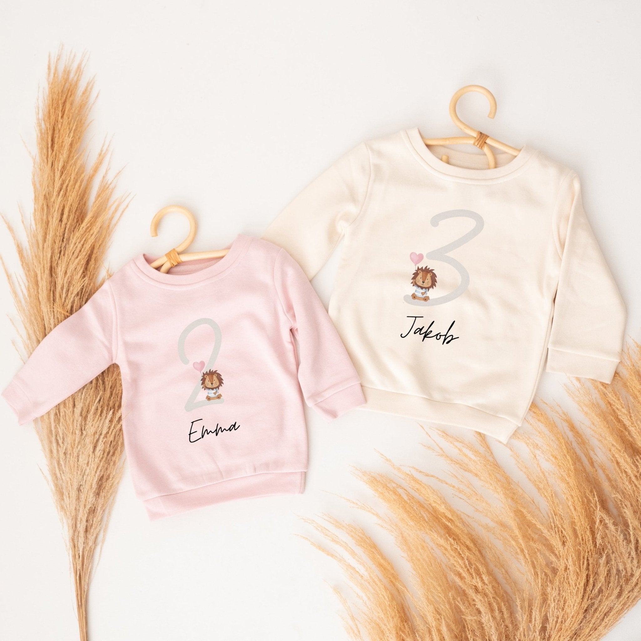 Kinder Sweatshirt "Zahlen Löwe" personalisiert - wunderwunsch