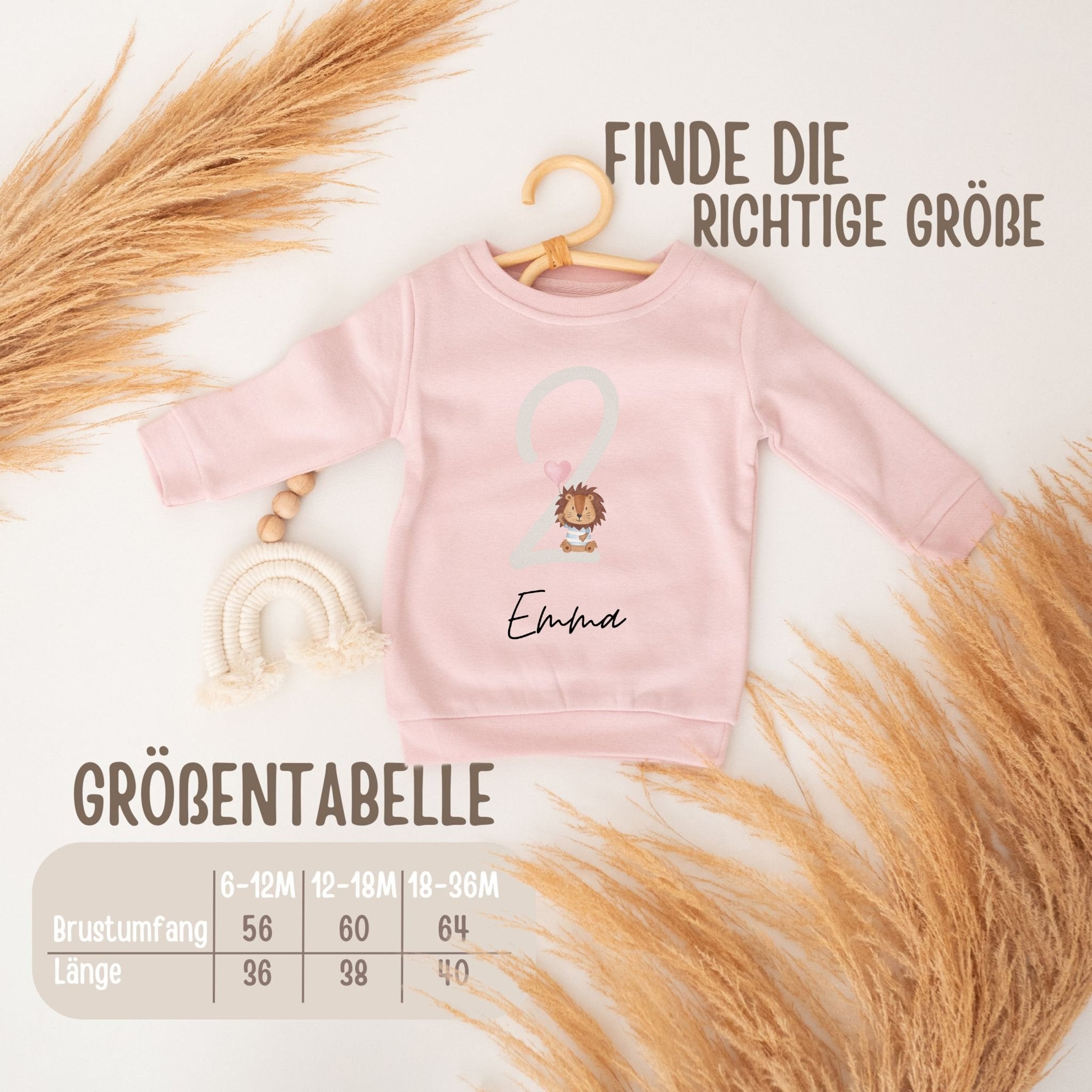 Kinder Sweatshirt "Zahlen Löwe" personalisiert - wunderwunsch