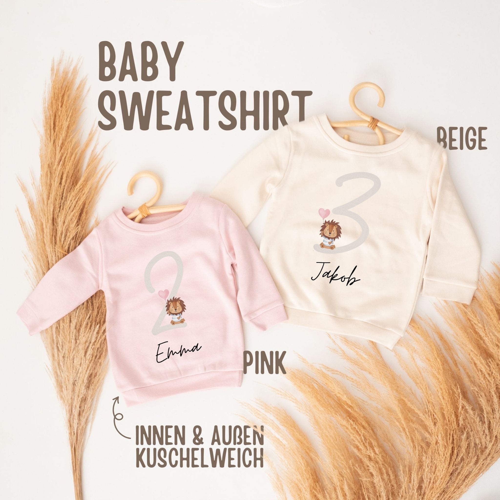 Kinder Sweatshirt "Zahlen Löwe" personalisiert - wunderwunsch