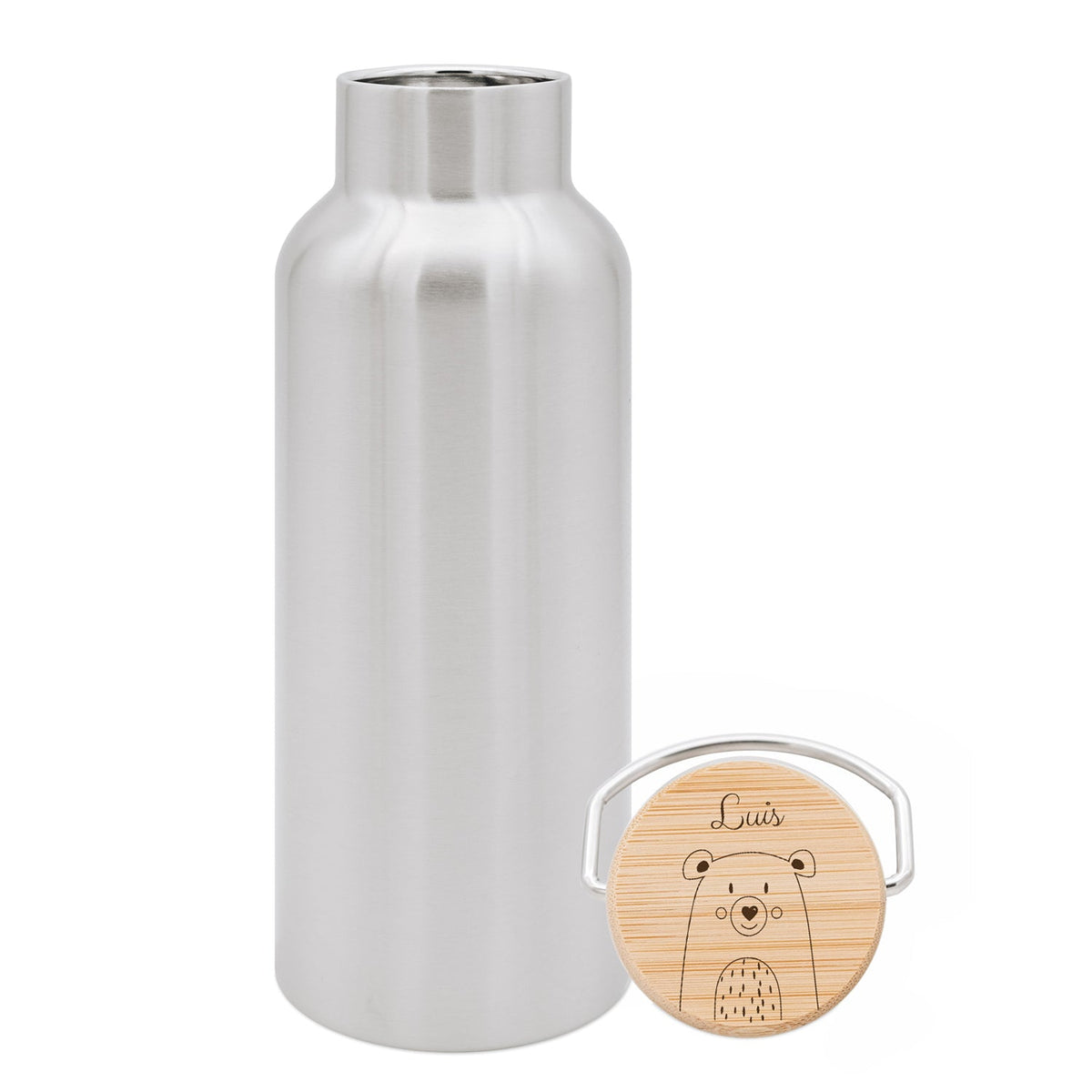 Kinder Trinkflasche Edelstahl personalisiert - Tier Gravur - wunderwunsch