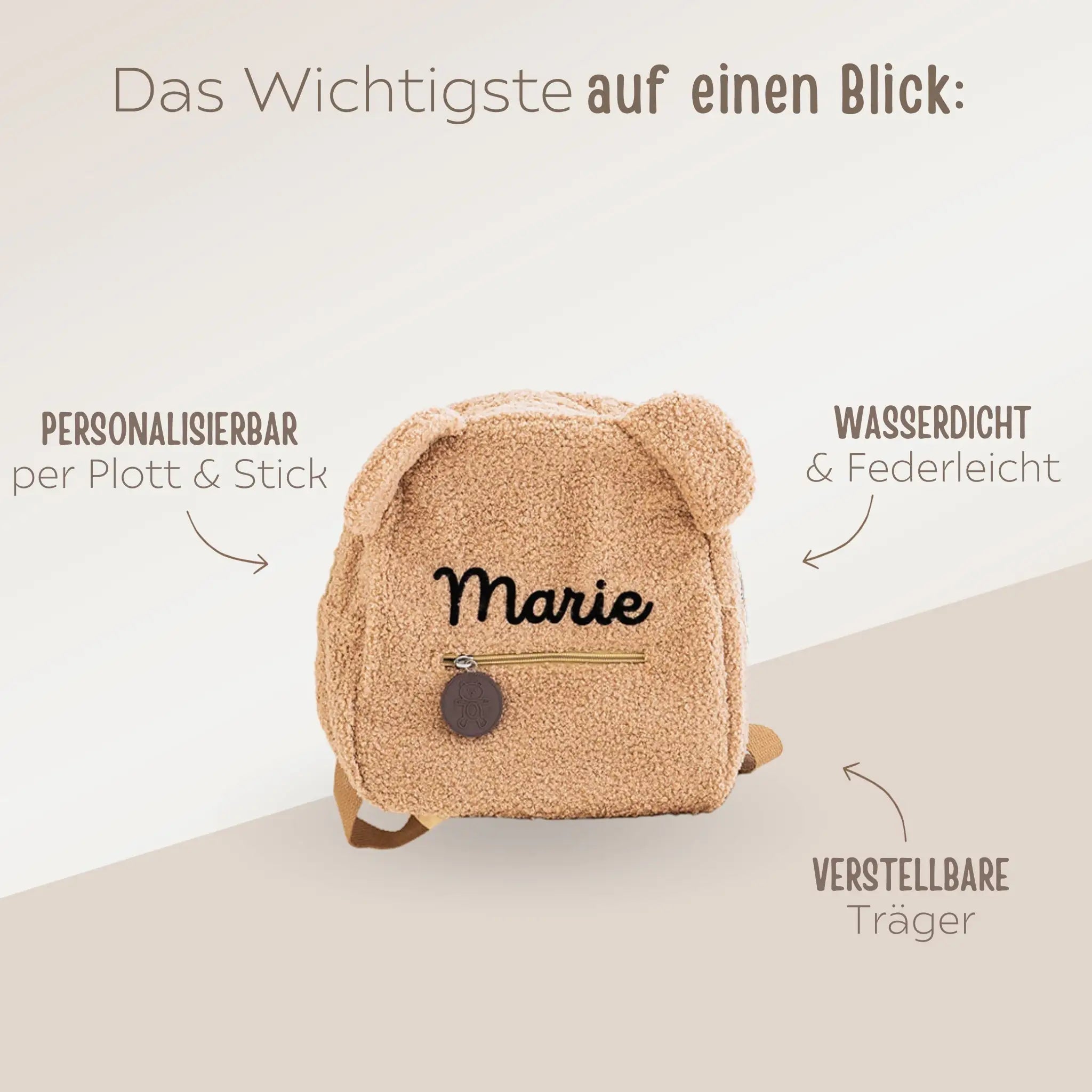 Kindergartenrucksack Teddy personalisiert - wunderwunsch