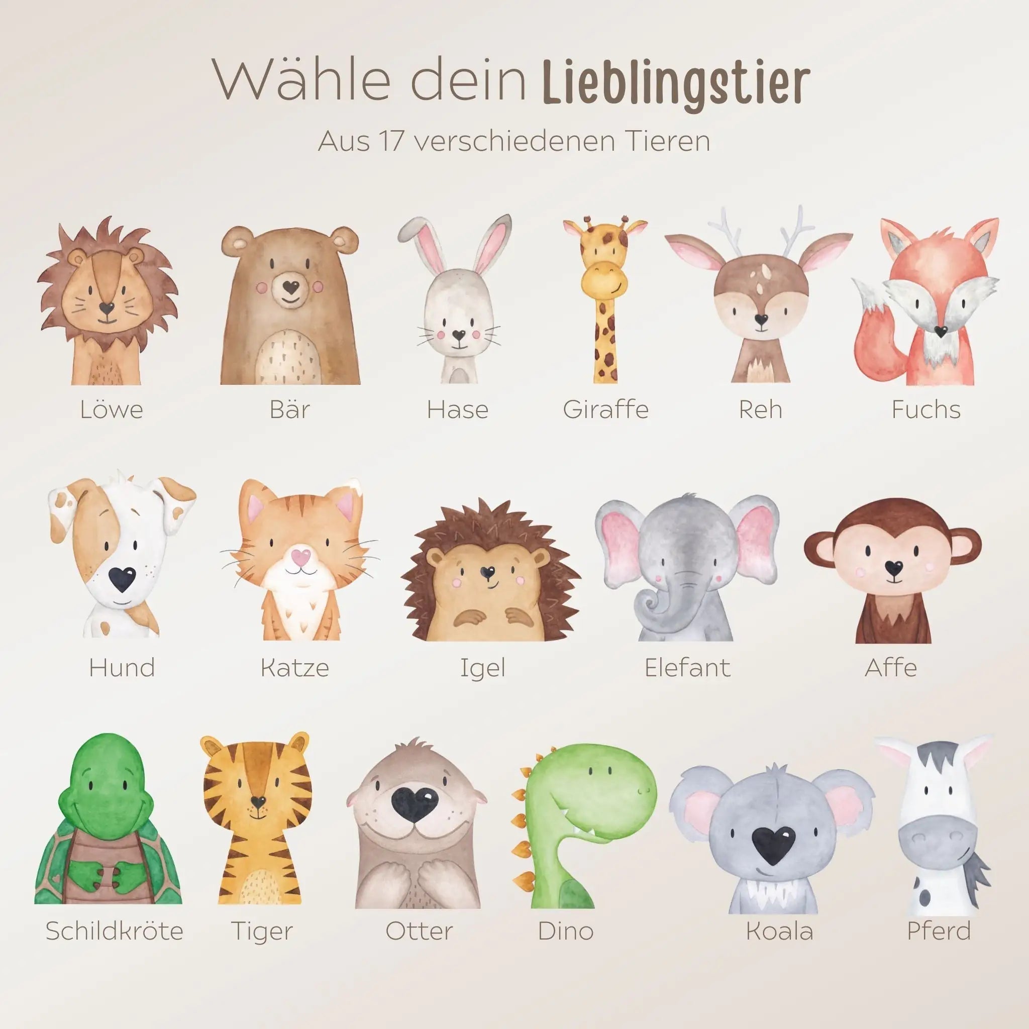 Kinderrucksack "Tier" (gerade Schrift) aus GOTS - zertifizierter Bio - Baumwolle personalisiert - wunderwunsch