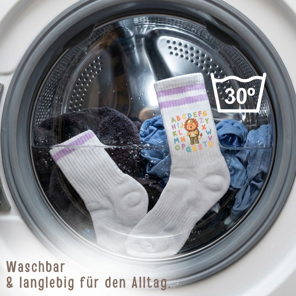 Kindersocken "ABC Löwe" personalisiert - wunderwunsch