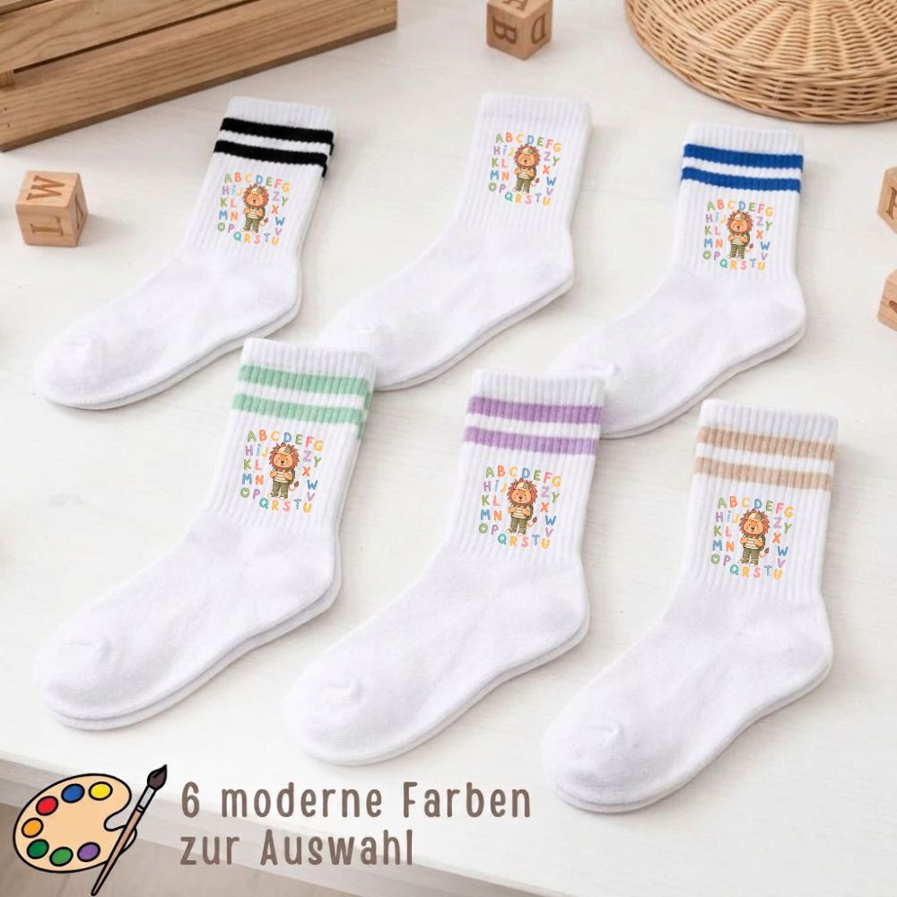 Kindersocken "ABC Löwe" personalisiert - wunderwunsch