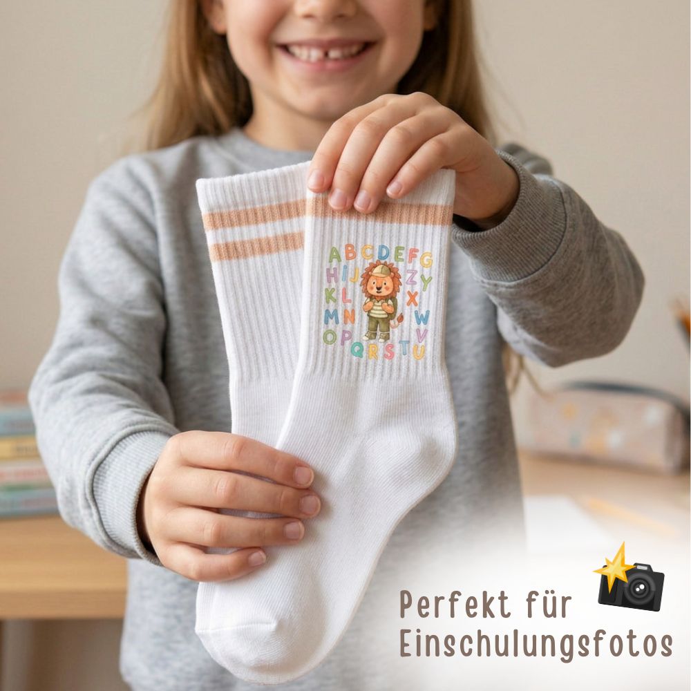 Kindersocken "ABC Löwe" personalisiert - wunderwunsch