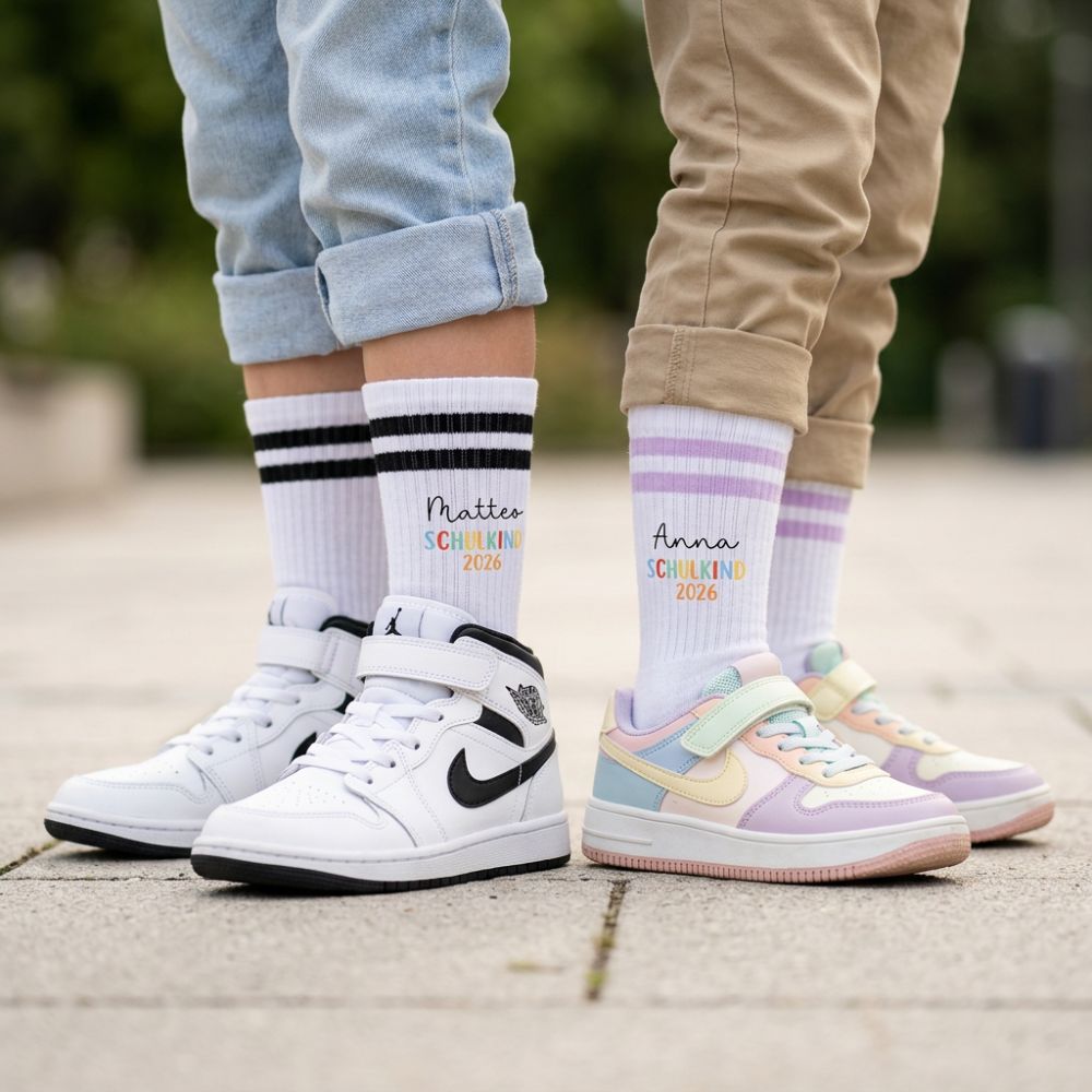 Kindersocken "Schulkind 2026" personalisiert - wunderwunsch