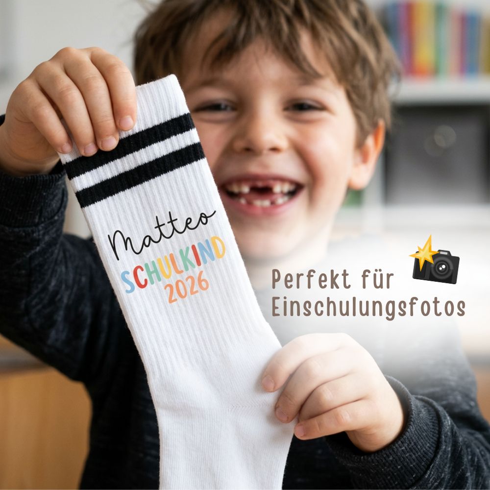 Kindersocken "Schulkind 2026" personalisiert - wunderwunsch