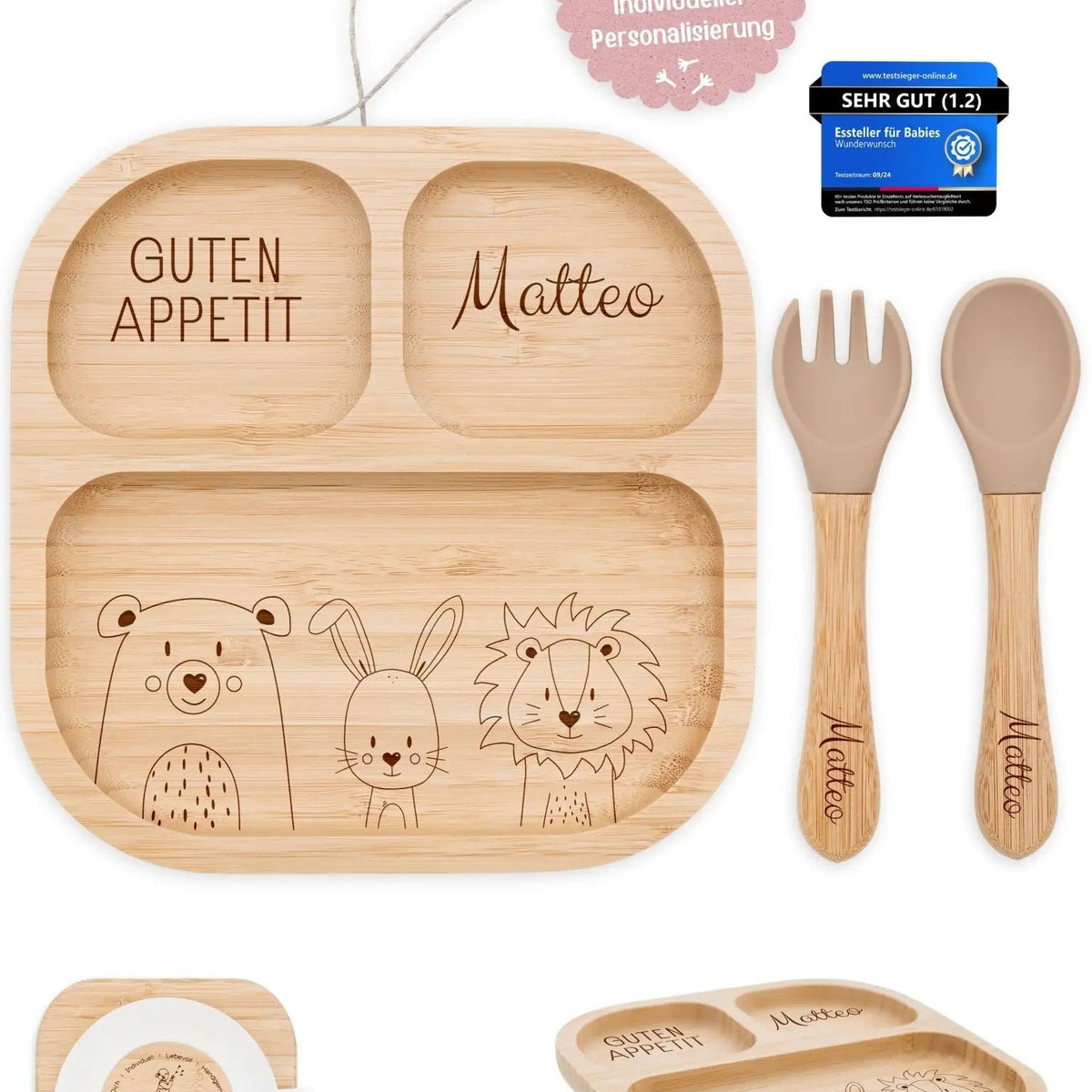 Kinderteller mit Saugnapf + Besteck