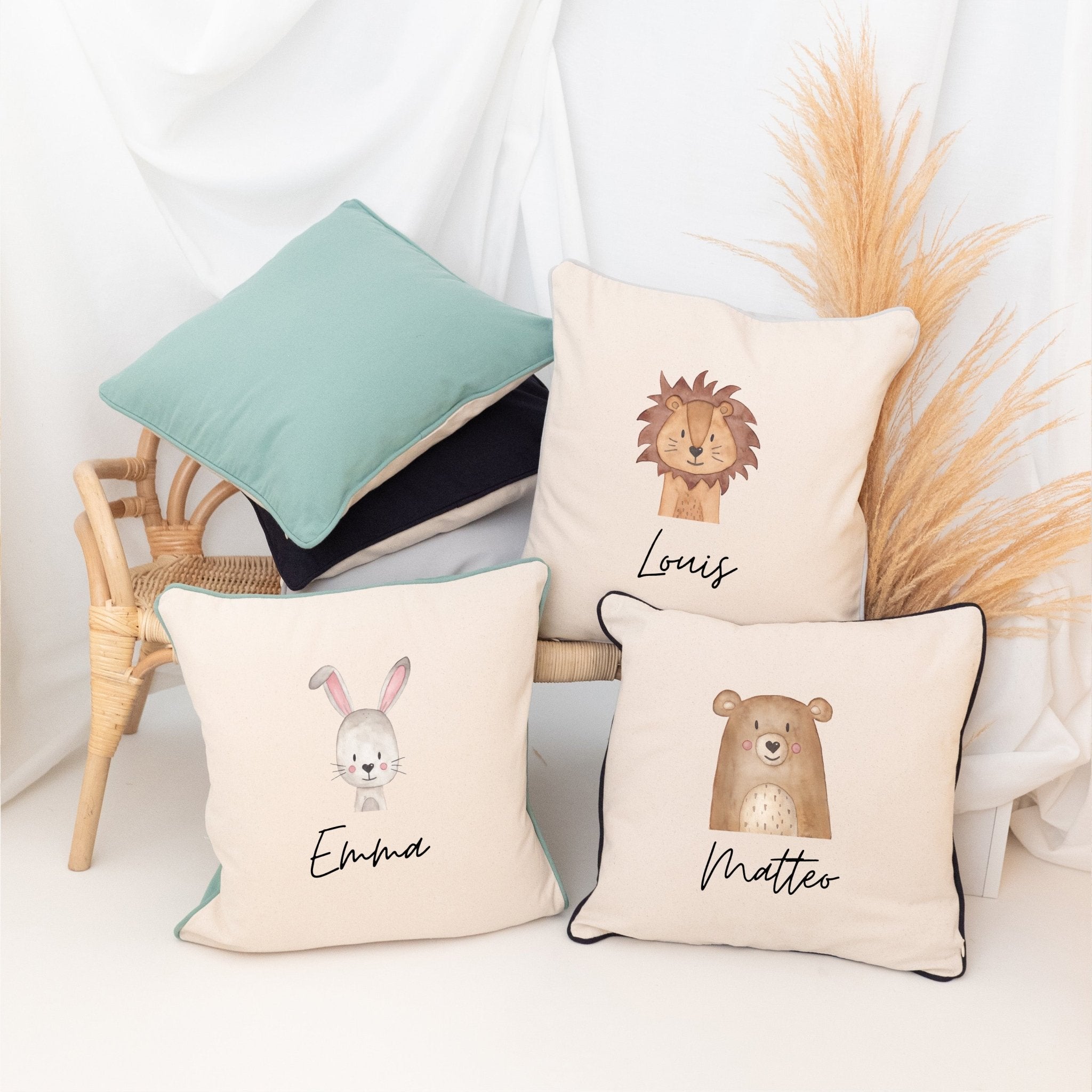 Kissen Baumwolle "Tiere" personalisiert - wunderwunsch