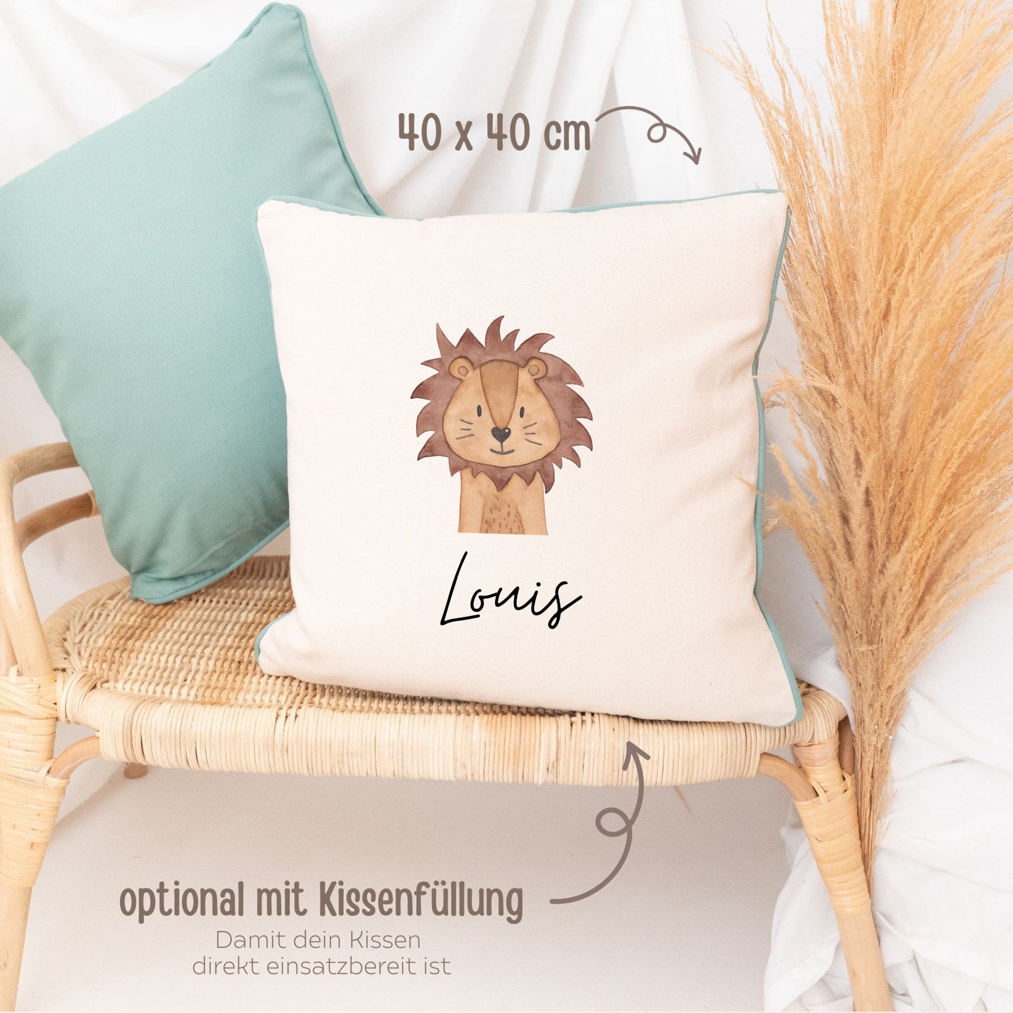 Kissen Baumwolle "Tiere" personalisiert - wunderwunsch