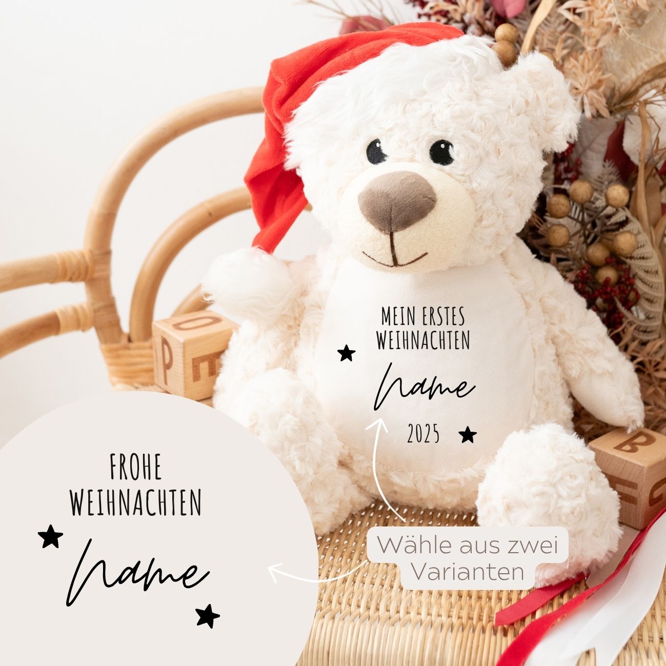 Kuscheltier Weihnachtsbär - wunderwunsch