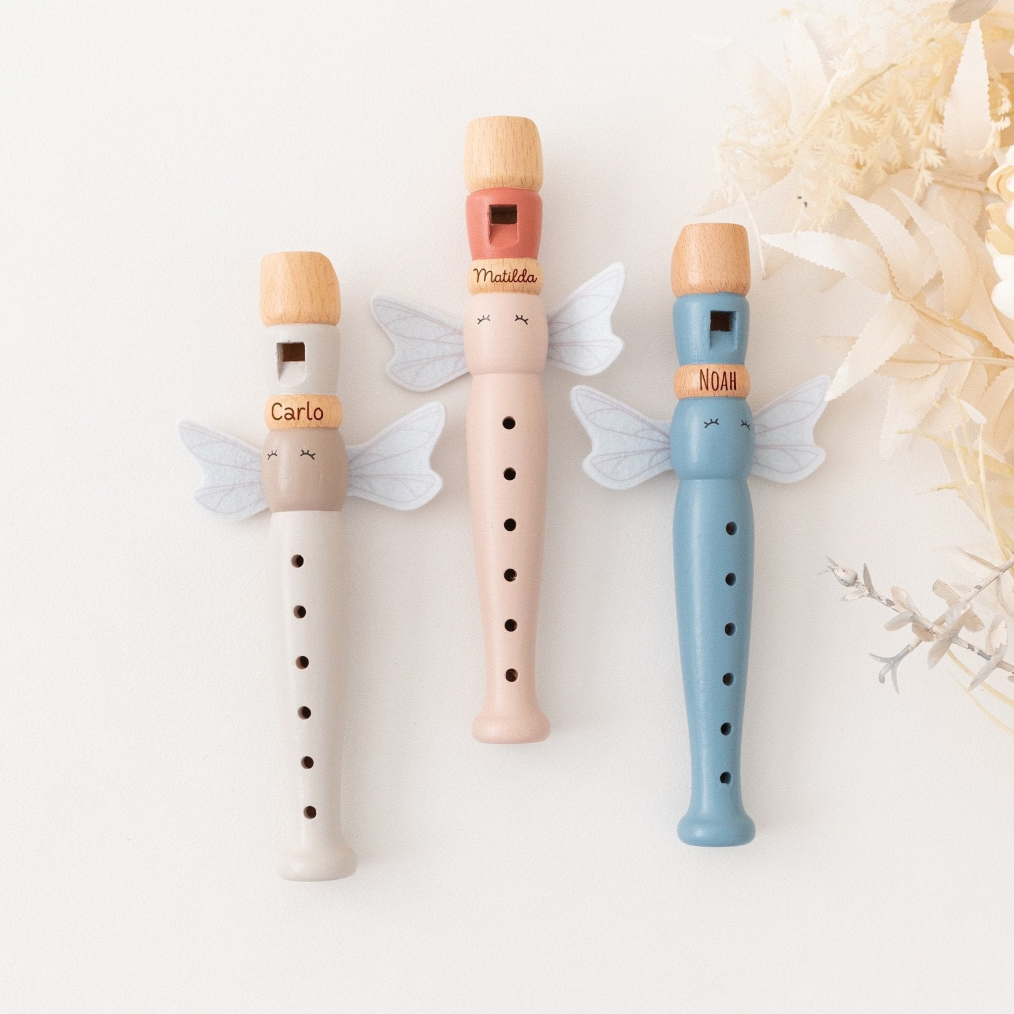 LABEL LABEL Flöte personalisiert - rosa, blau oder nougat - wunderwunsch