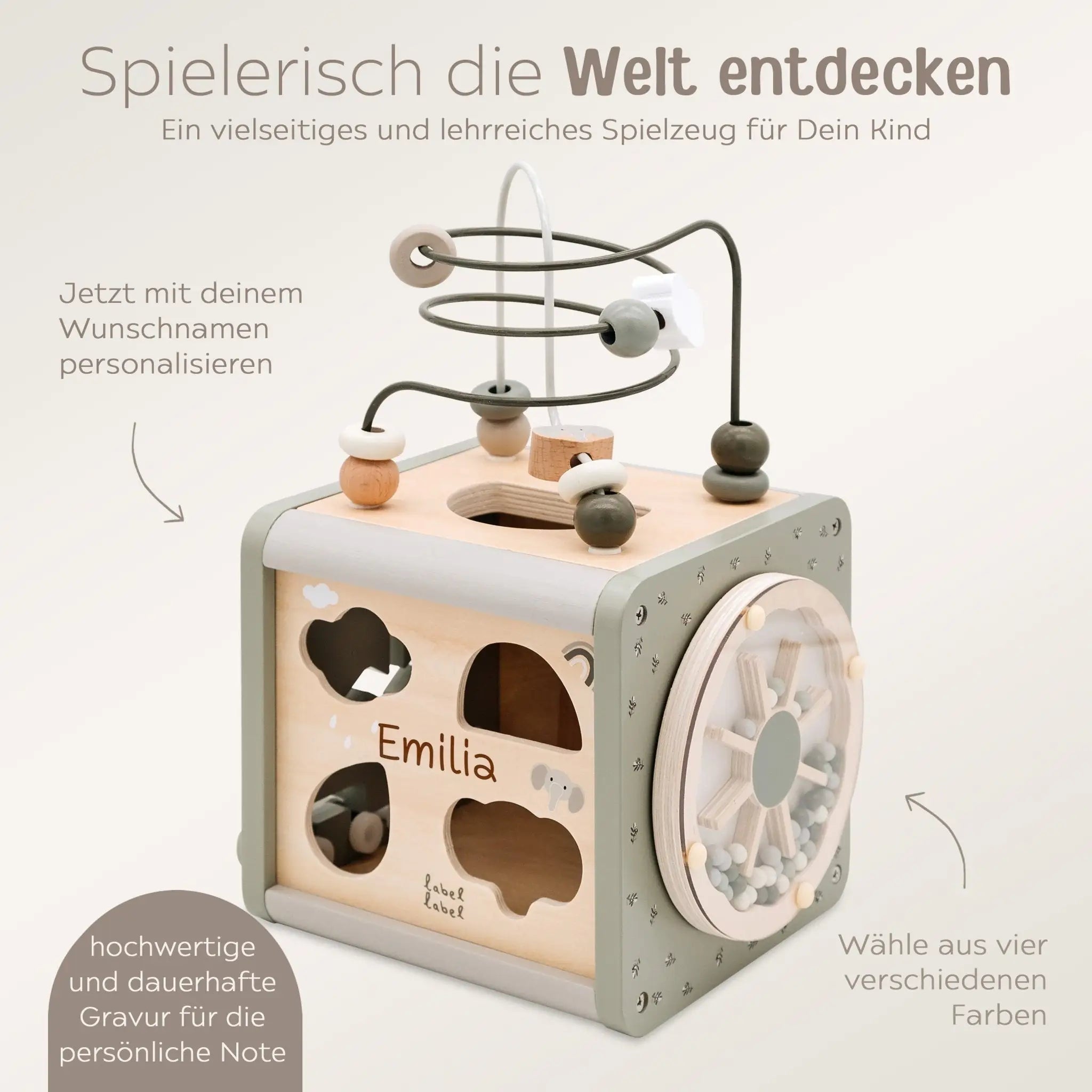 LABEL LABEL Motorikwürfel Formen personalisiert - wunderwunsch