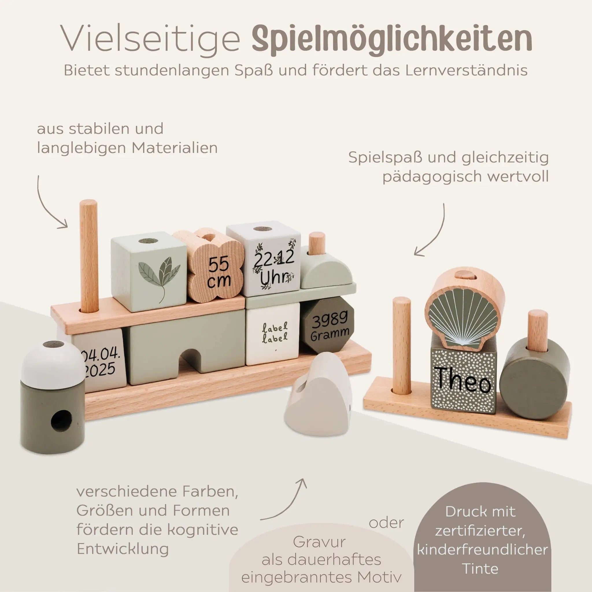 LABEL LABEL Stapelhaus Holz personalisiert - wunderwunsch