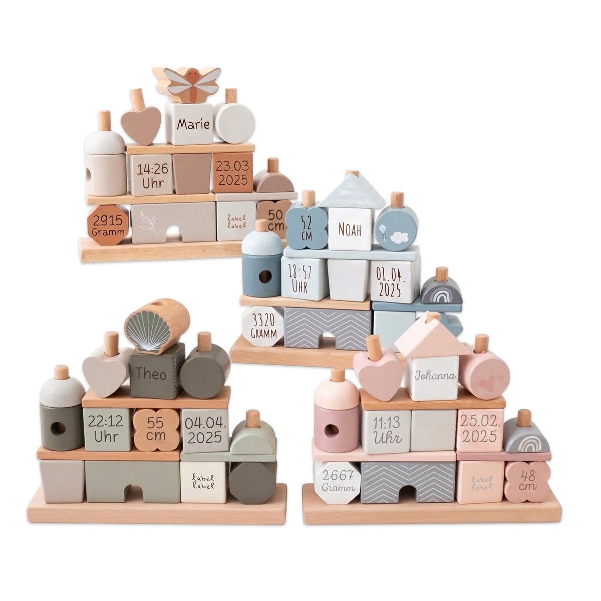 LABEL LABEL Stapelhaus Holz personalisiert - wunderwunsch