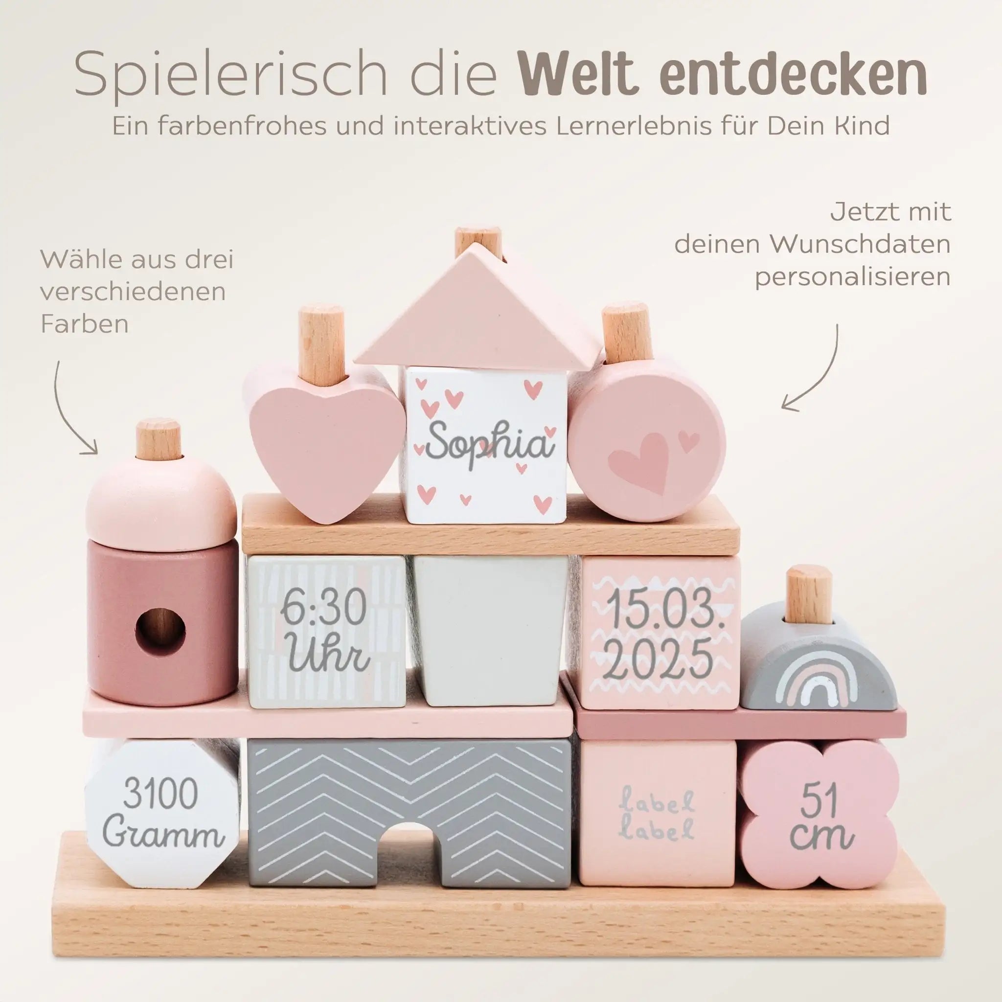 LABEL LABEL Stapelhaus Holz personalisiert - wunderwunsch