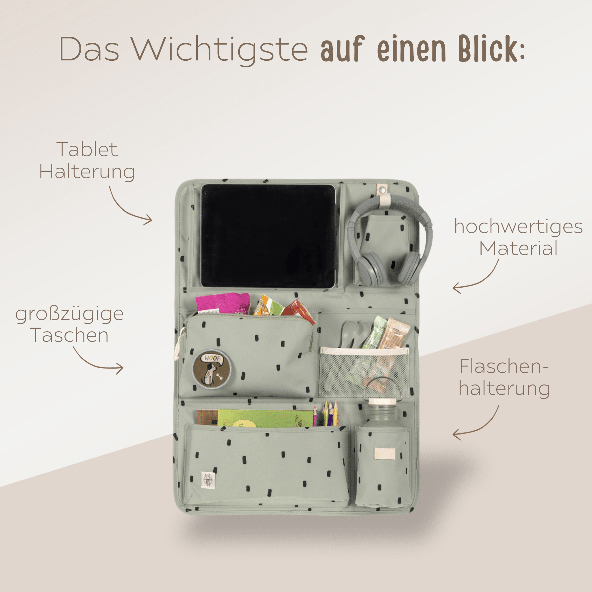 LÄSSIG Autotasche - Punkte - wunderwunsch