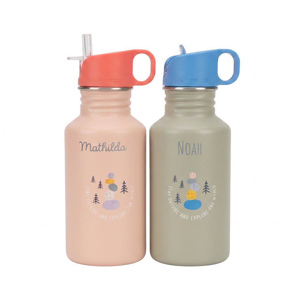 LÄSSIG Edelstahl Kinder Trinkflasche personalisiert