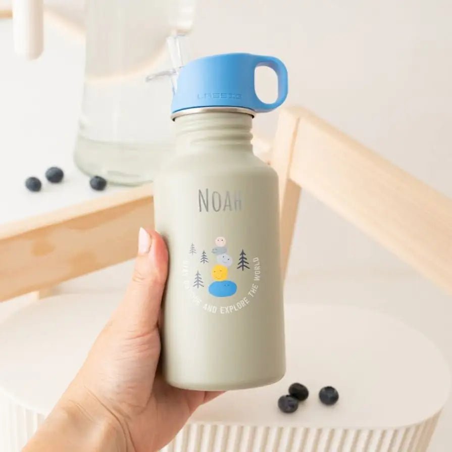 LÄSSIG Edelstahl Kinder Trinkflasche Sunny Explorer personalisierbar - wunderwunsch