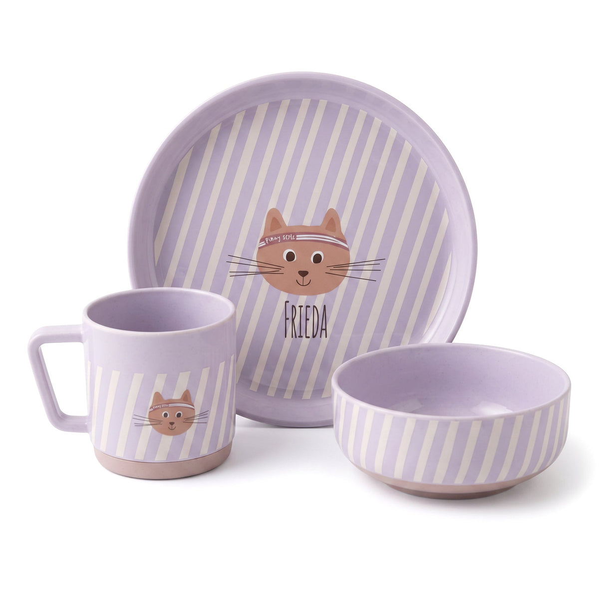 LÄSSIG Geschirr-Set Porzellan "Katze" - wunderwunsch