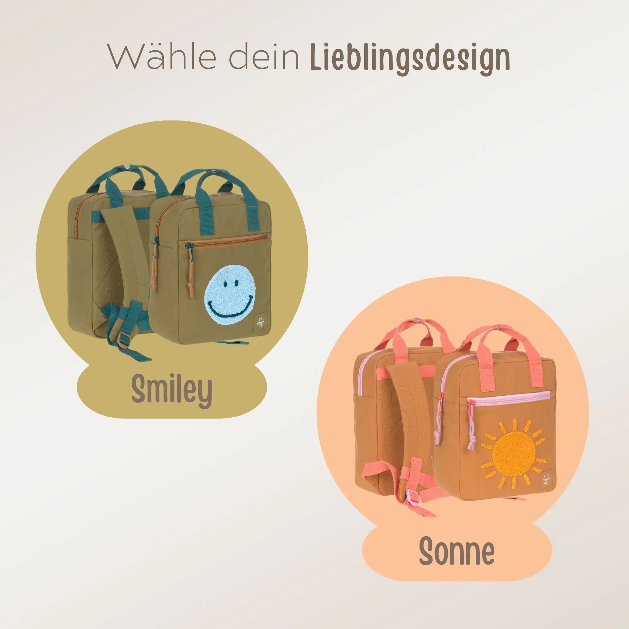 LÄSSIG Rucksack "Sonne" oder "Smiley" personalisierbar - wunderwunsch