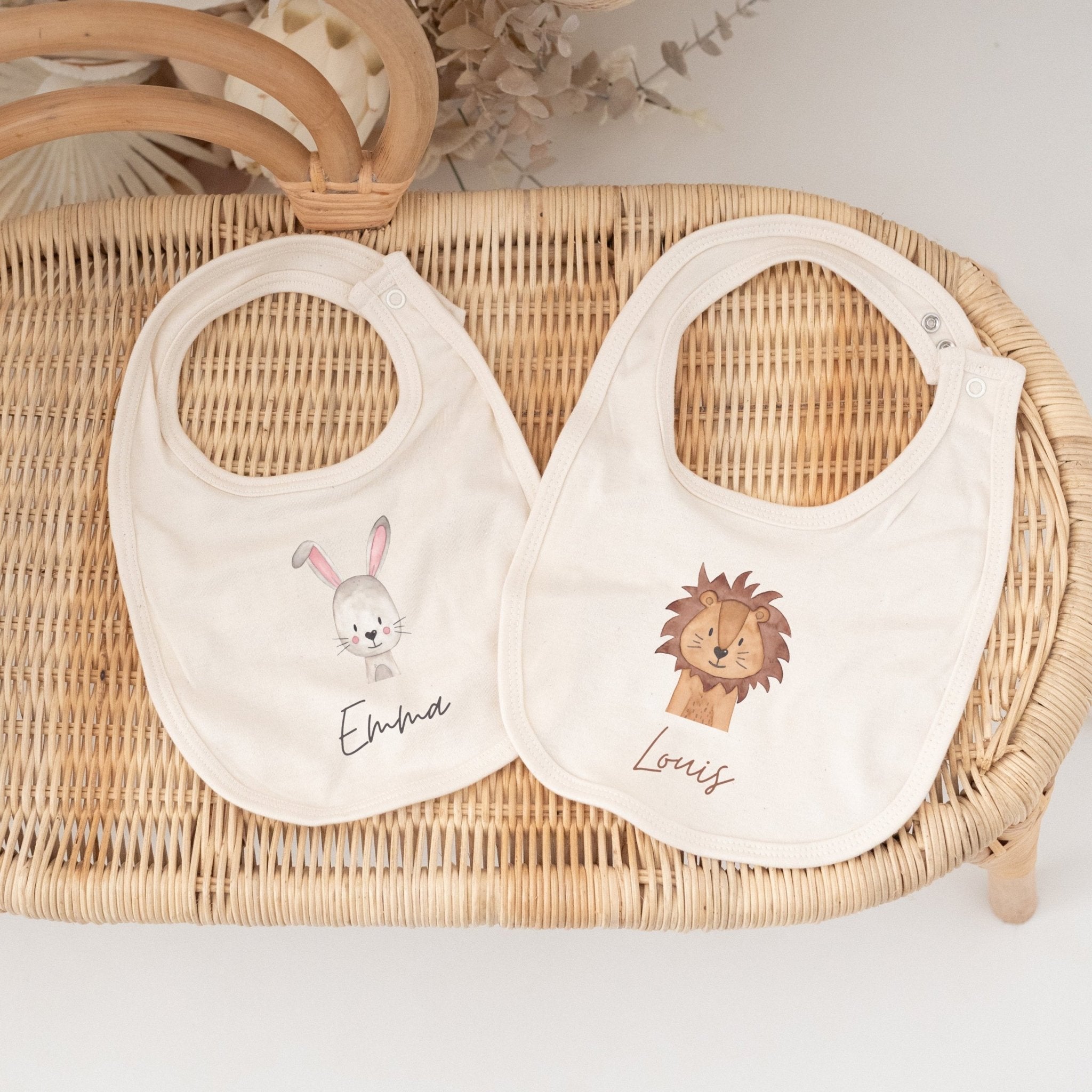 Lätzchen aus Baumwolle "Tier" personalisiert - wunderwunsch