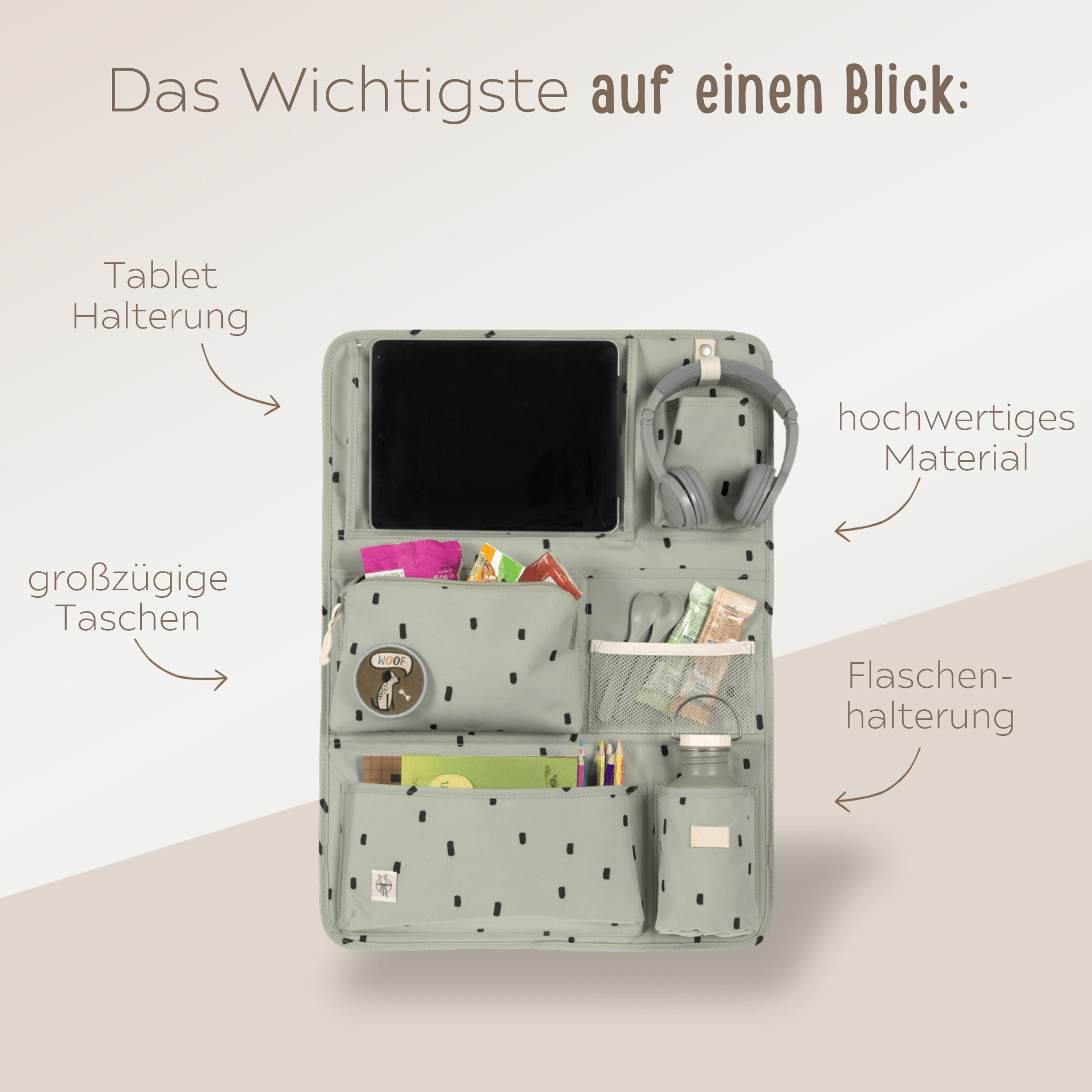 LÄSSIG Autotasche - Punkte - wunderwunsch