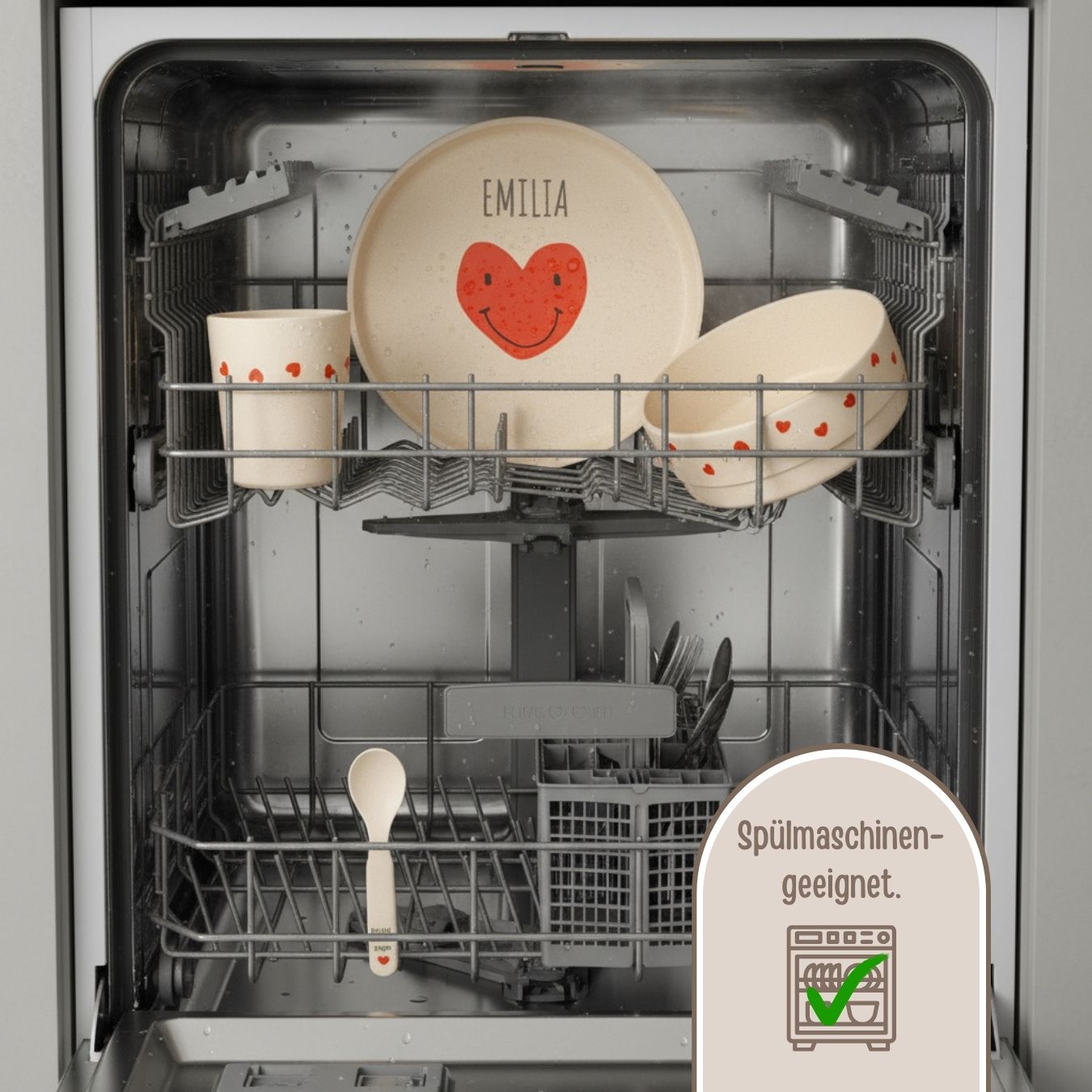 LÄSSIG Geschirr - Set - Herz - wunderwunsch