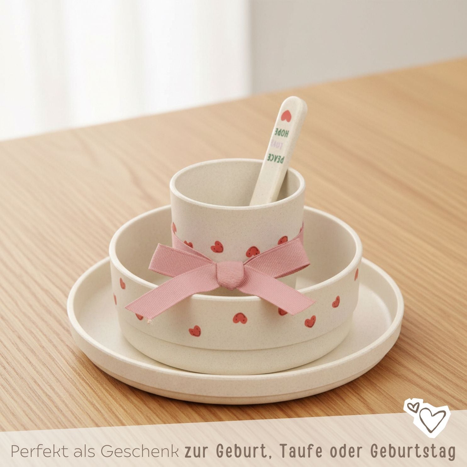 LÄSSIG Geschirr - Set - Herz - wunderwunsch
