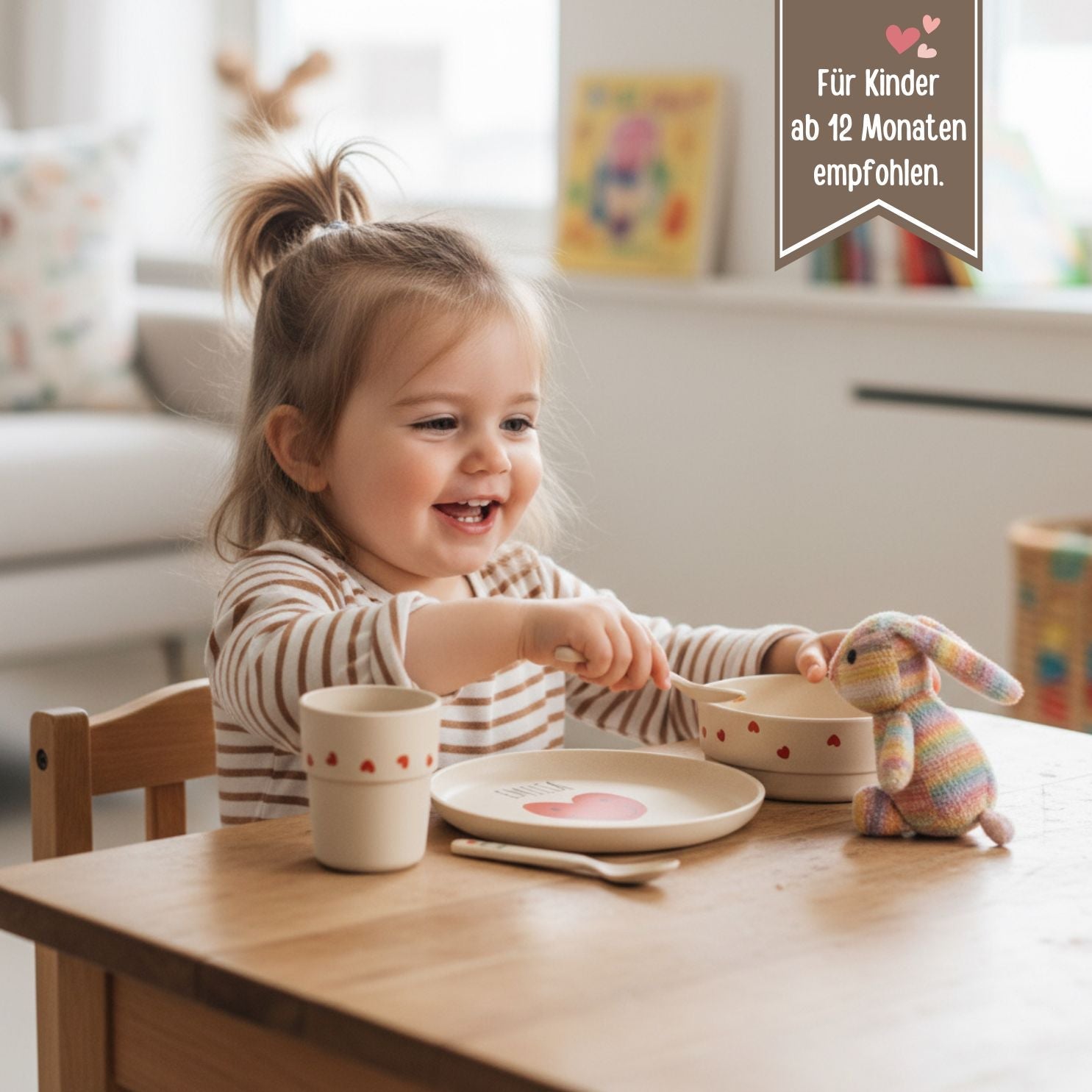 LÄSSIG Geschirr - Set - Herz - wunderwunsch