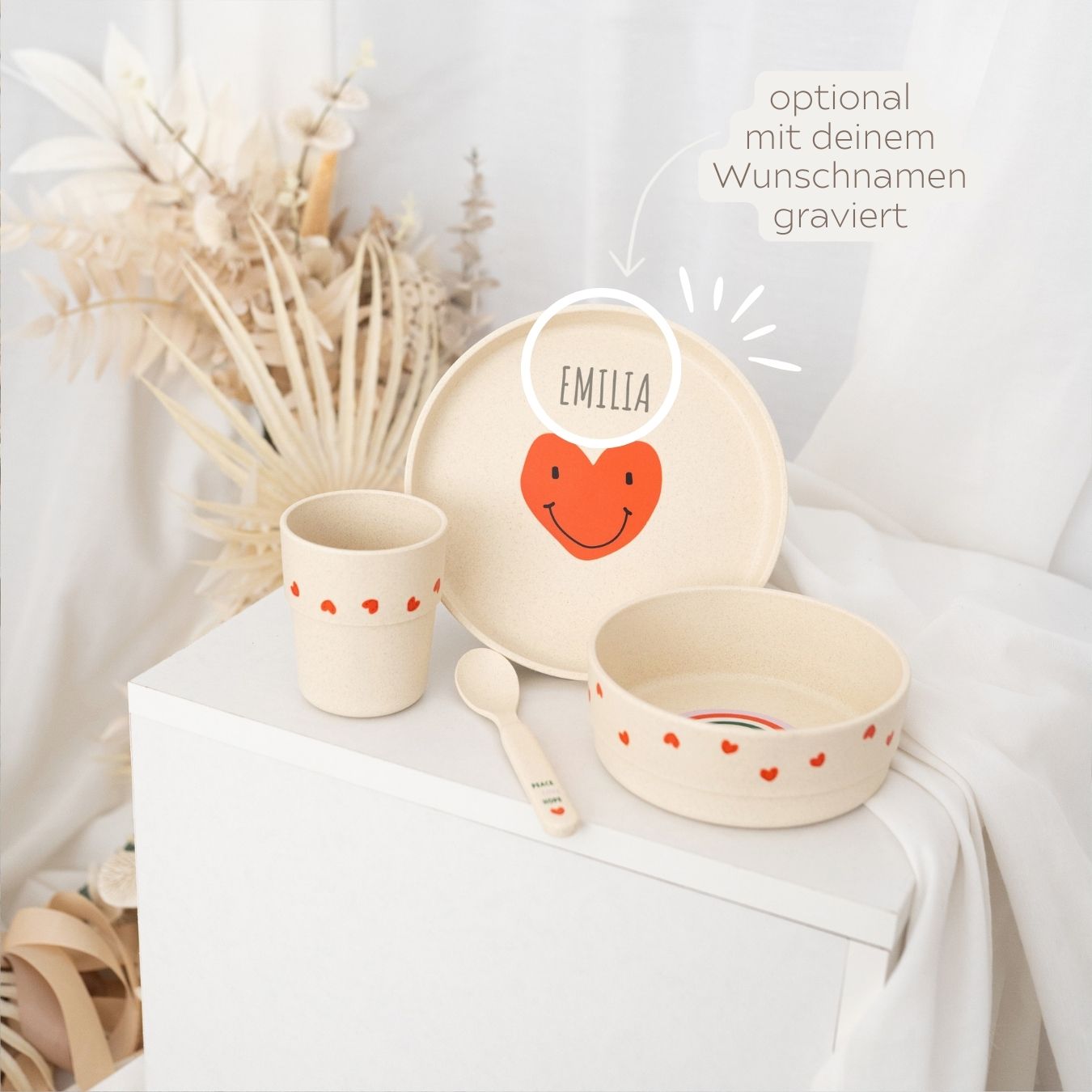 LÄSSIG Geschirr - Set - Herz - wunderwunsch
