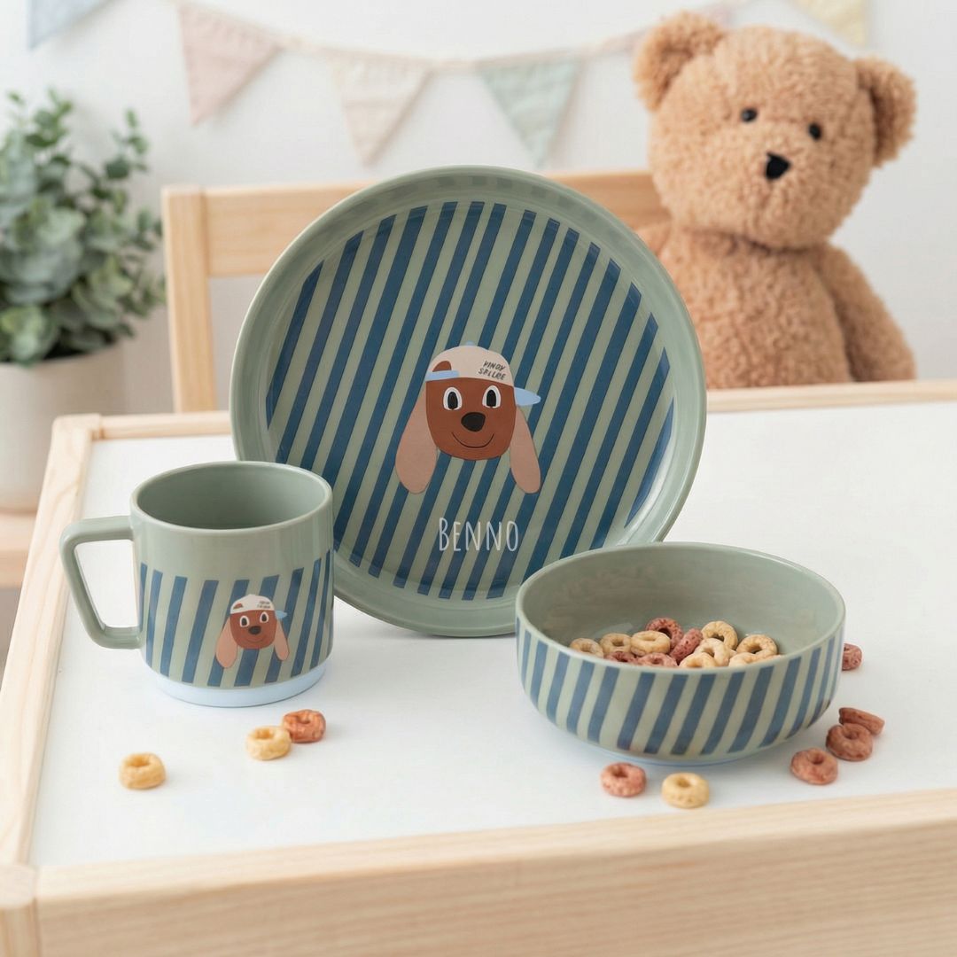 LÄSSIG Geschirr - Set Porzellan "Hund" - wunderwunsch