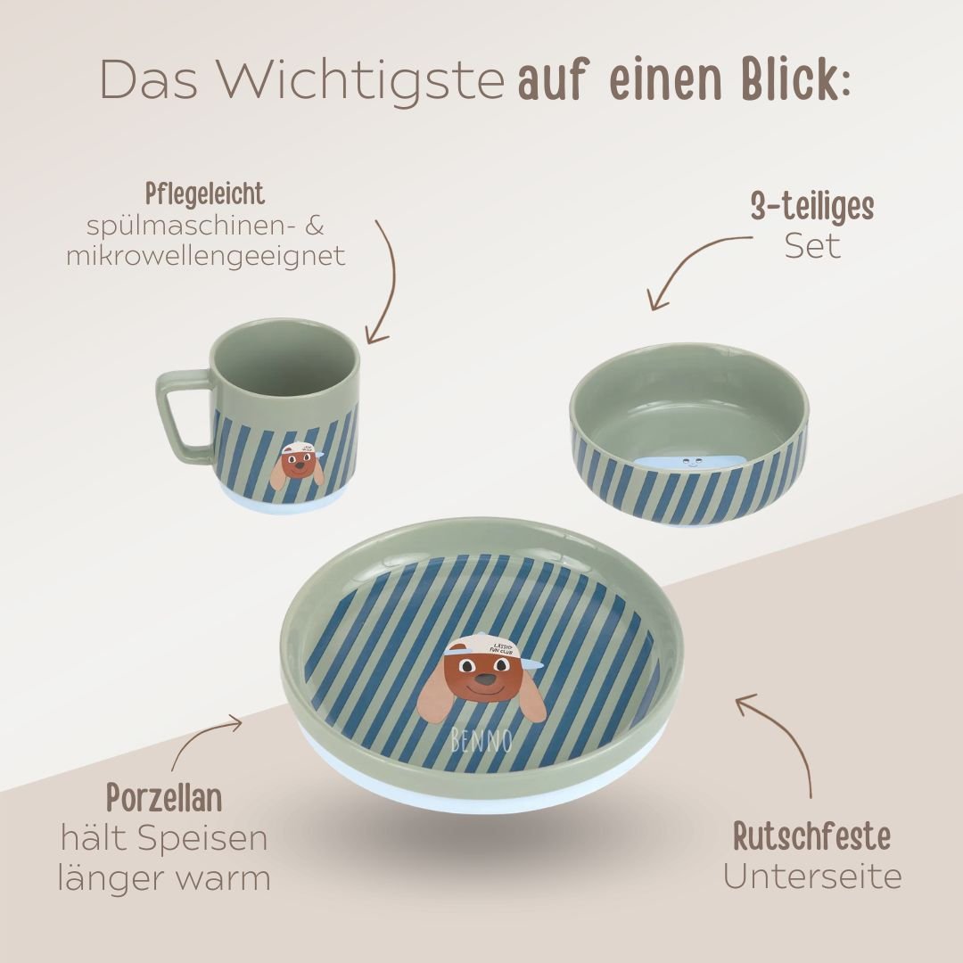 LÄSSIG Geschirr - Set Porzellan "Hund" - wunderwunsch