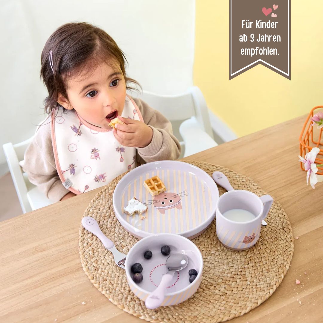 LÄSSIG Geschirr - Set Porzellan "Katze" - wunderwunsch