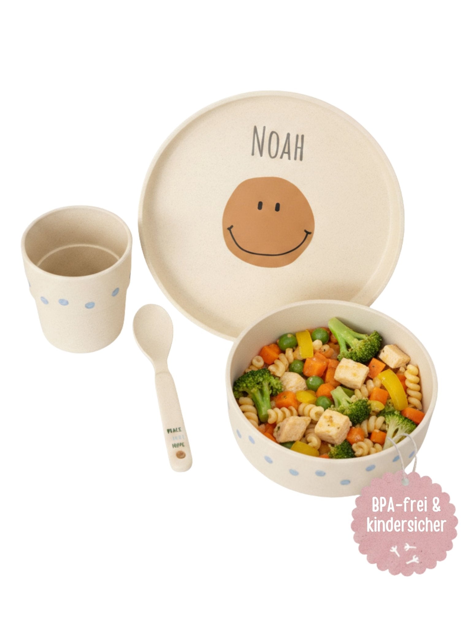 LÄSSIG Geschirr - Set "Smile" - wunderwunsch