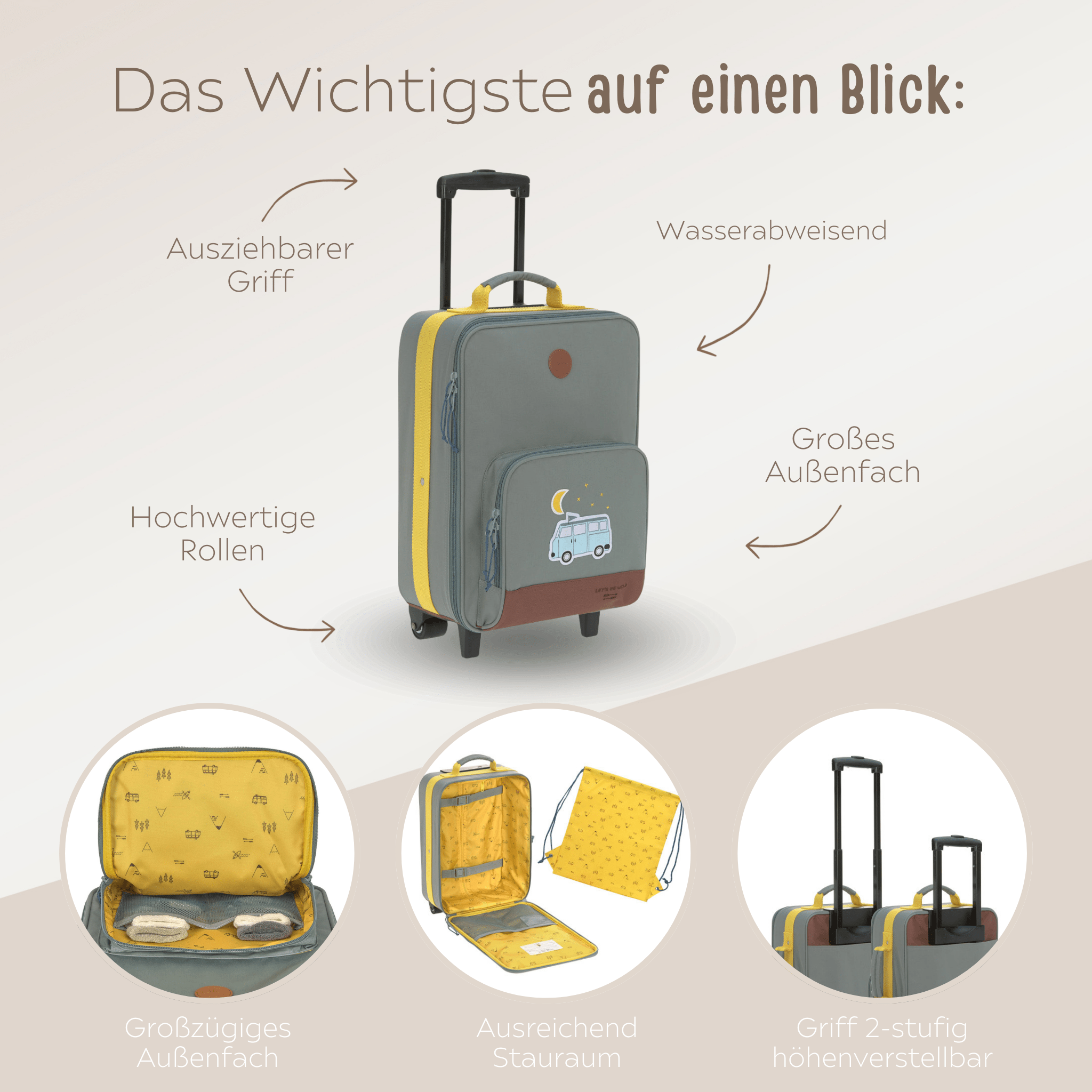 LÄSSIG Kinder Koffer "Adventure" personalisierbar - wunderwunsch